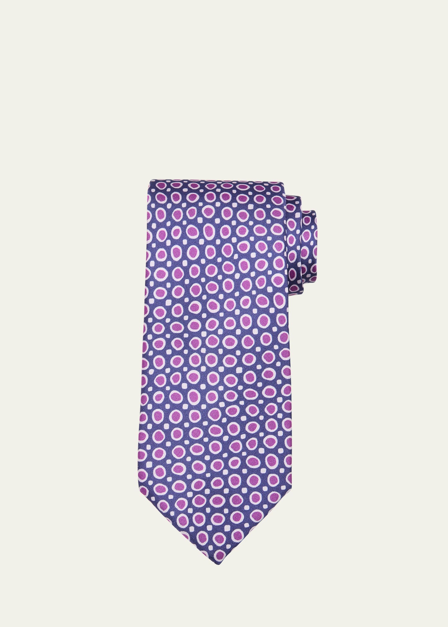 Charvet Men's Circle-print Silk Tie In Purple