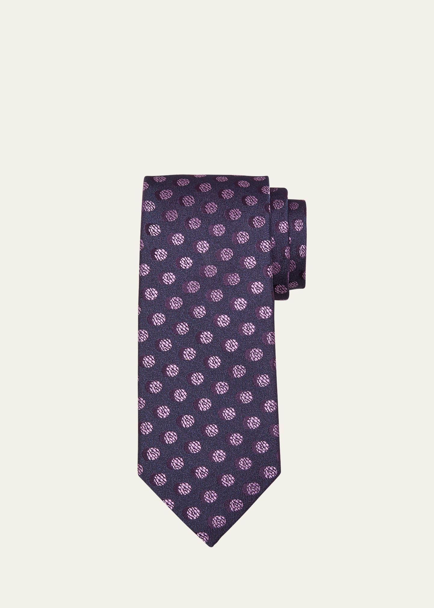 Charvet Men's Large Dot Silk Tie In Purple