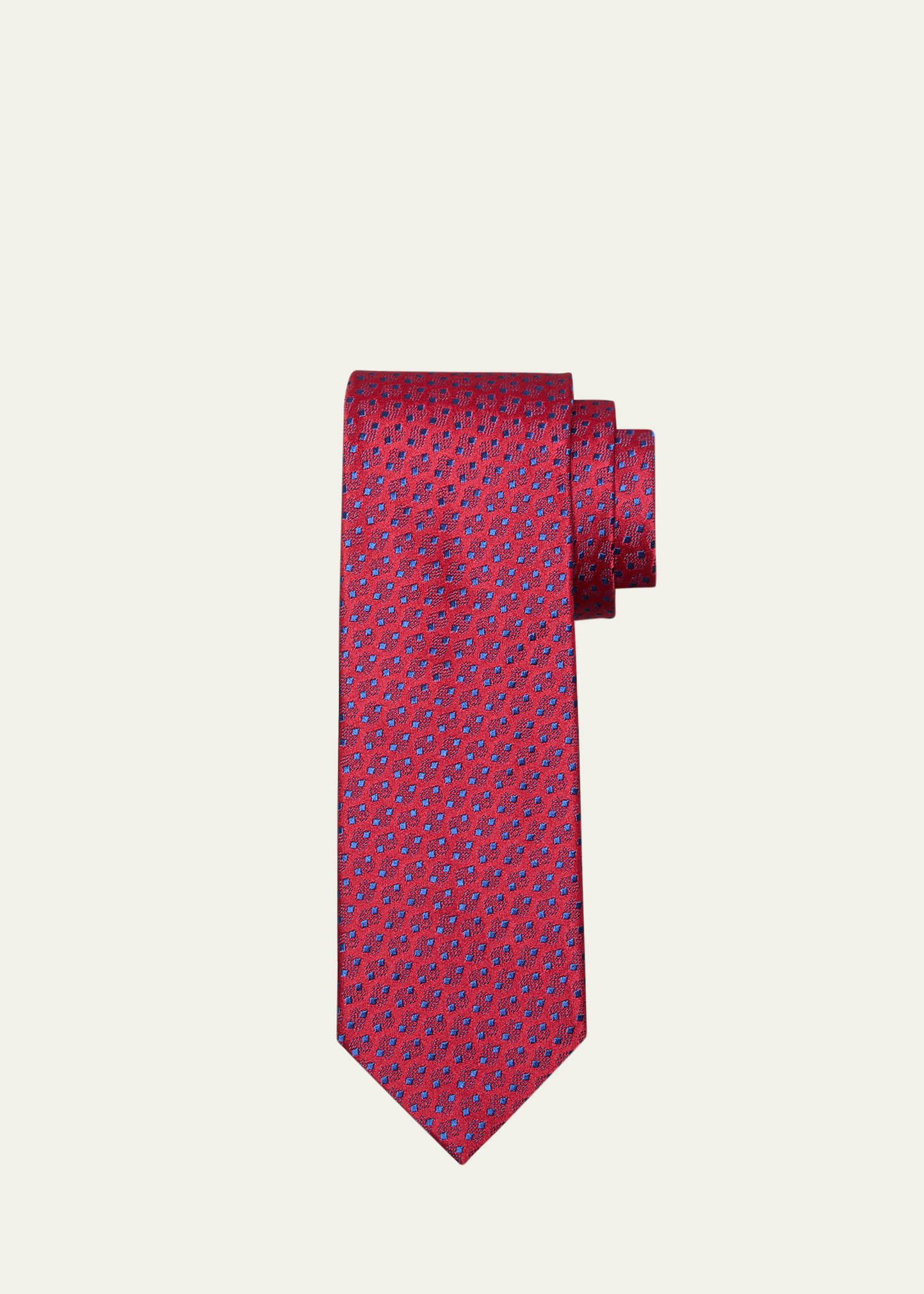Charvet Men's Micro-geometric Silk Tie In 10 Red