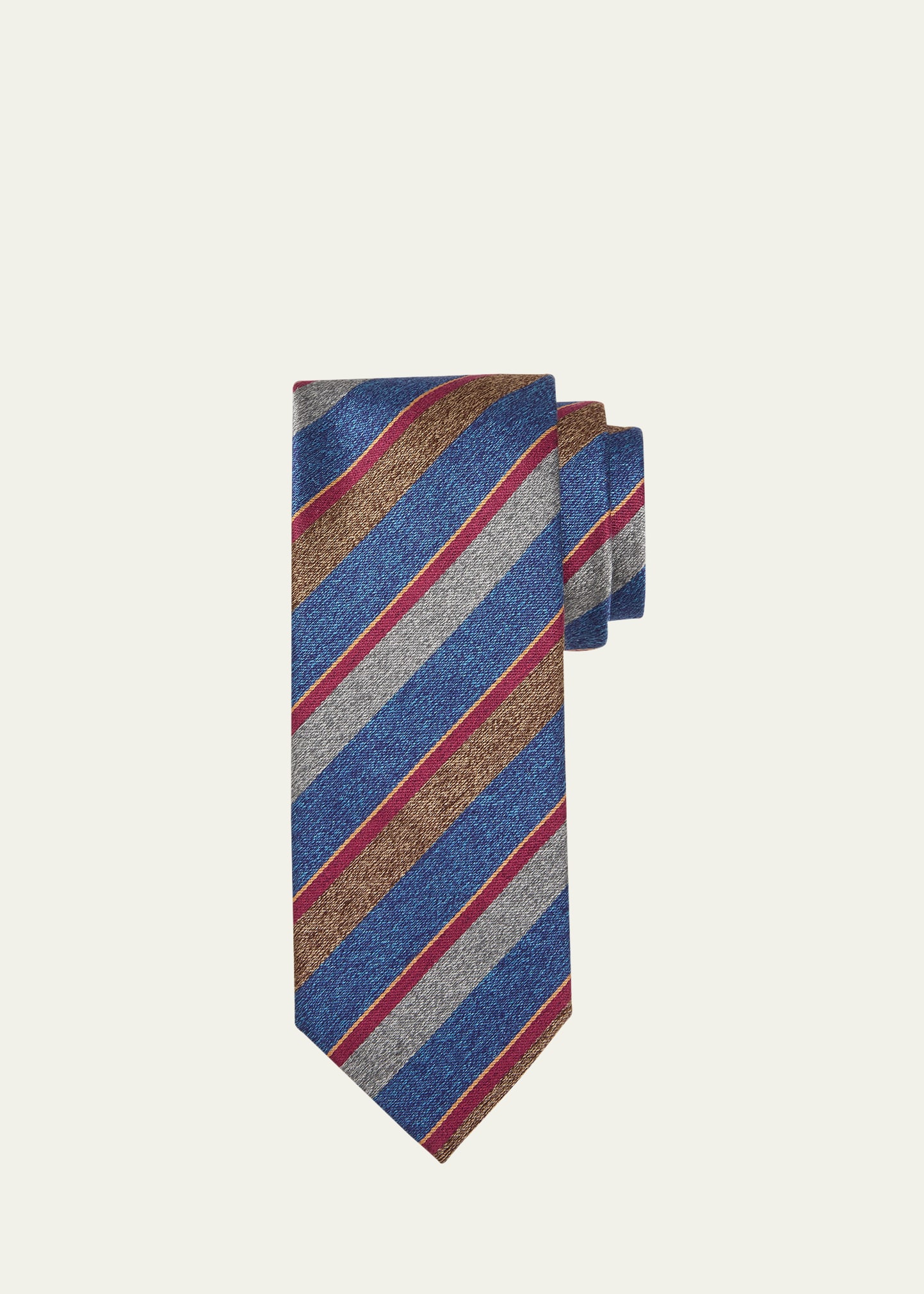 Charvet Men's Multi-stripe Schappe Silk Tie In 18 Lt Blue