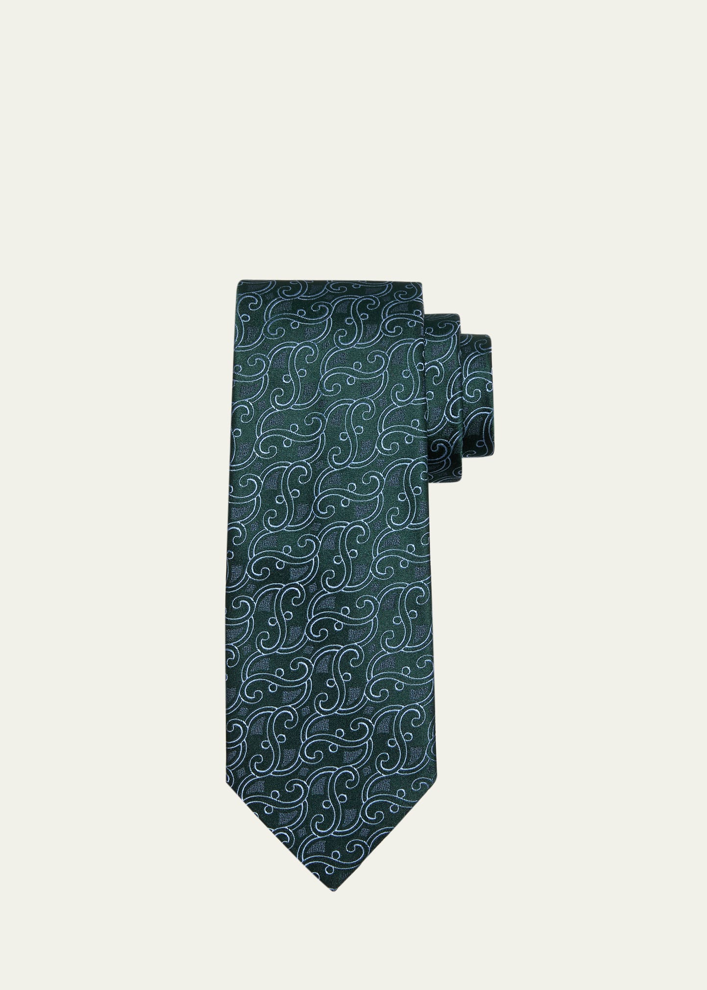 Charvet Men's Vines Silk Tie In 9 Green