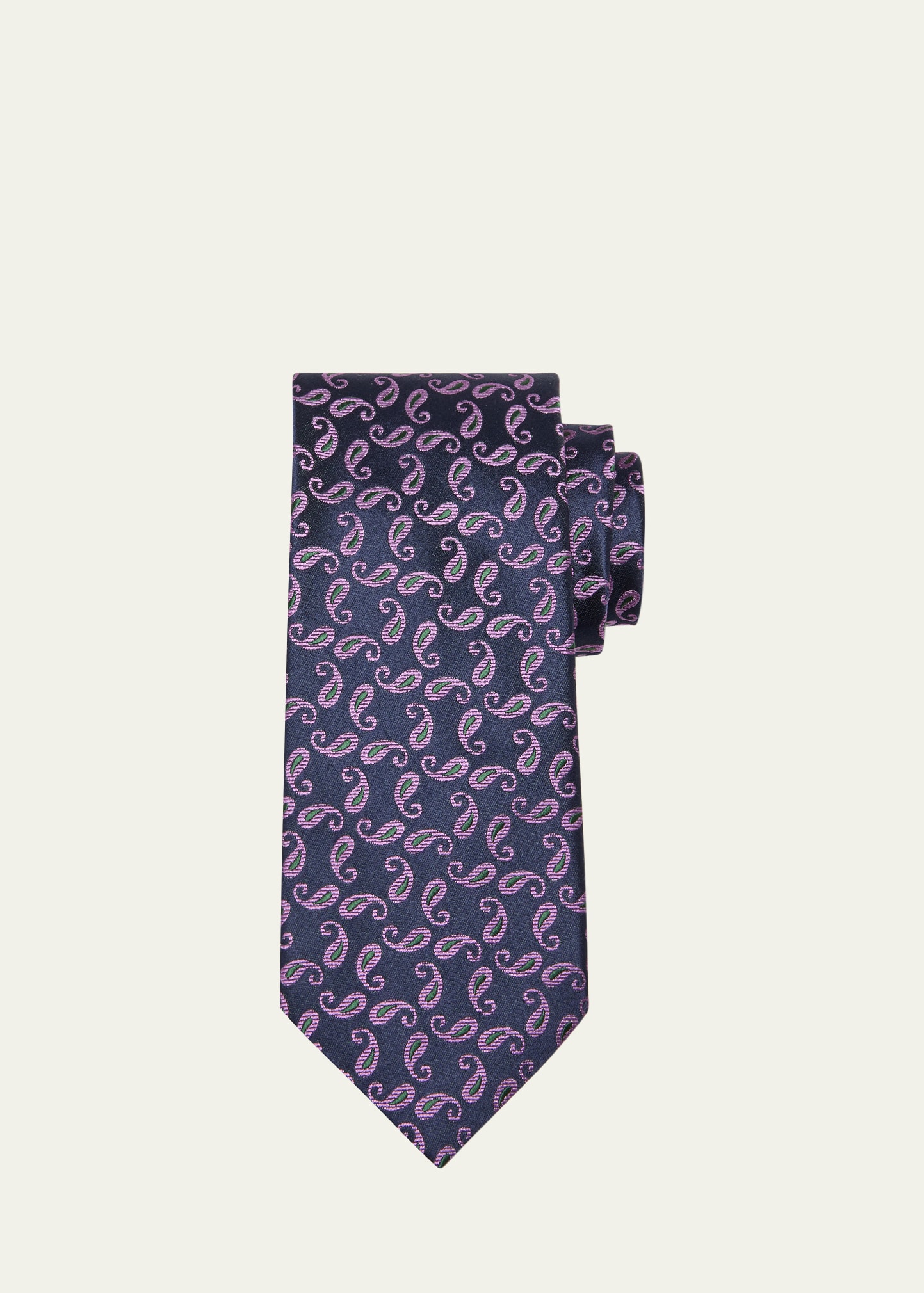 Charvet Men's Paisley Silk Tie In Purple