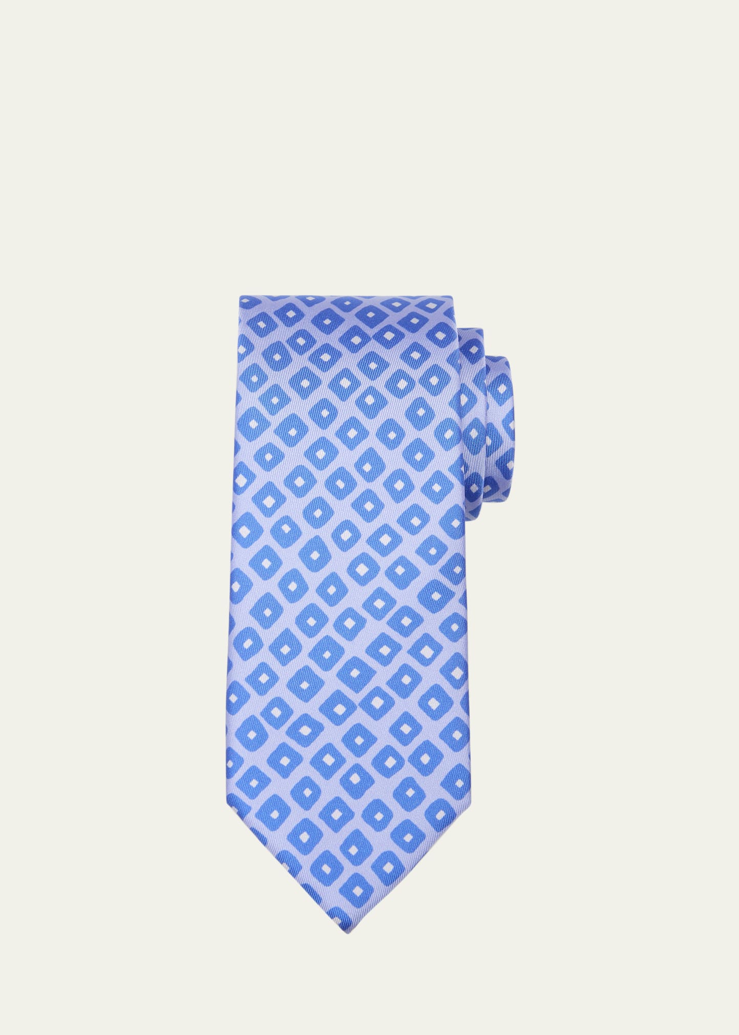 Charvet Men's Square-printed Silk Tie In 19 Blu
