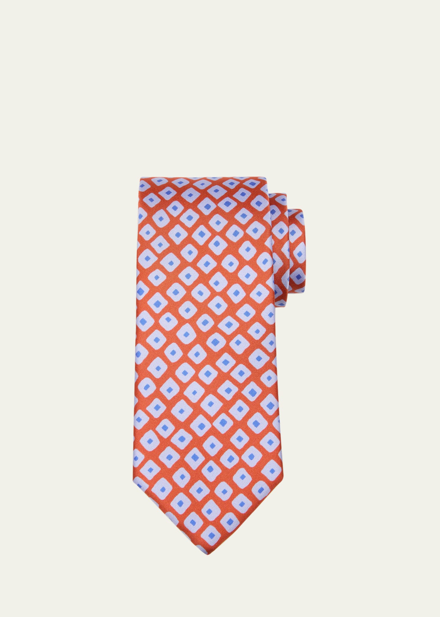 Charvet Men's Square-printed Silk Tie In Red