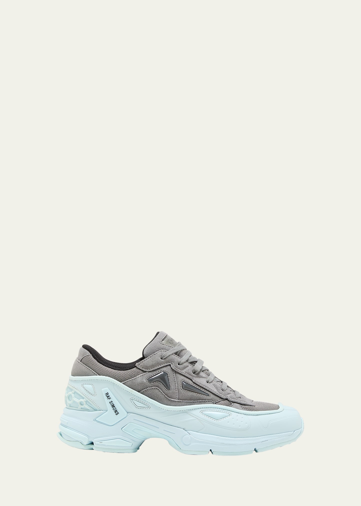 Shop Raf Simons Pharaxus Bicolor Mesh Trainer Sneakers In Grey Quill