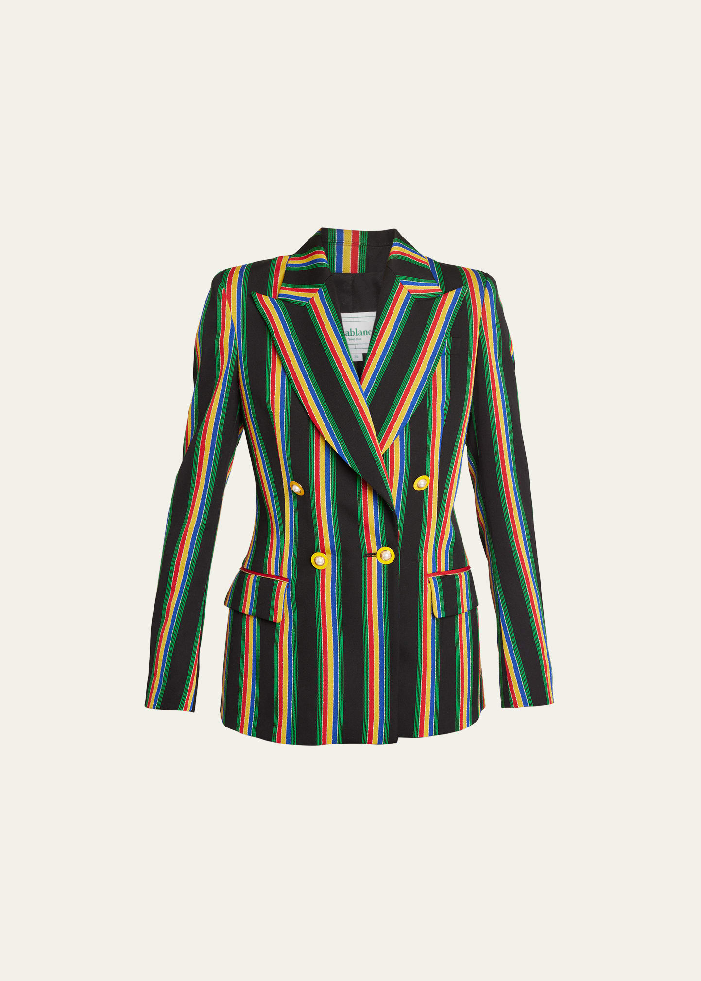 Medallion Stripe Double-Breast Suit Jacket