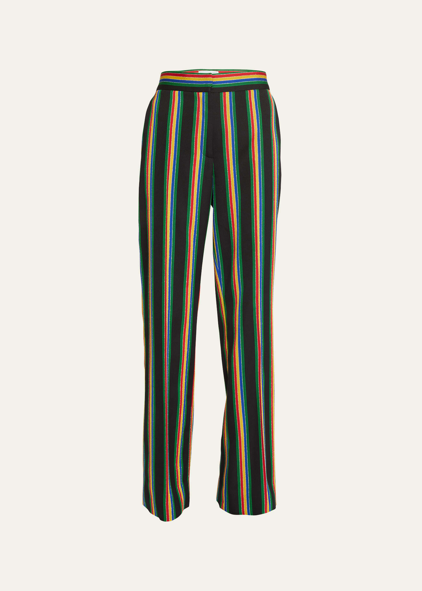 Medallion Stripe Straight-Leg Trousers