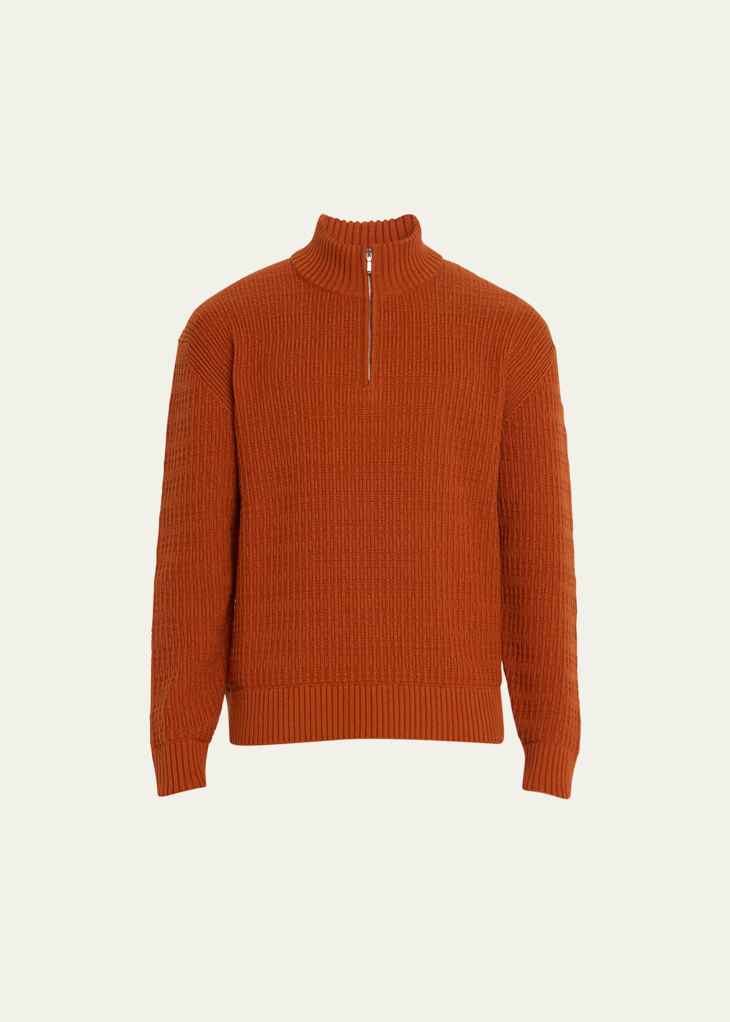 Shop Loro Piana Men's Exclusive Mezzocollo Plymouth Cashmere Quarter-zip Sweater In L515 Jasper Coral