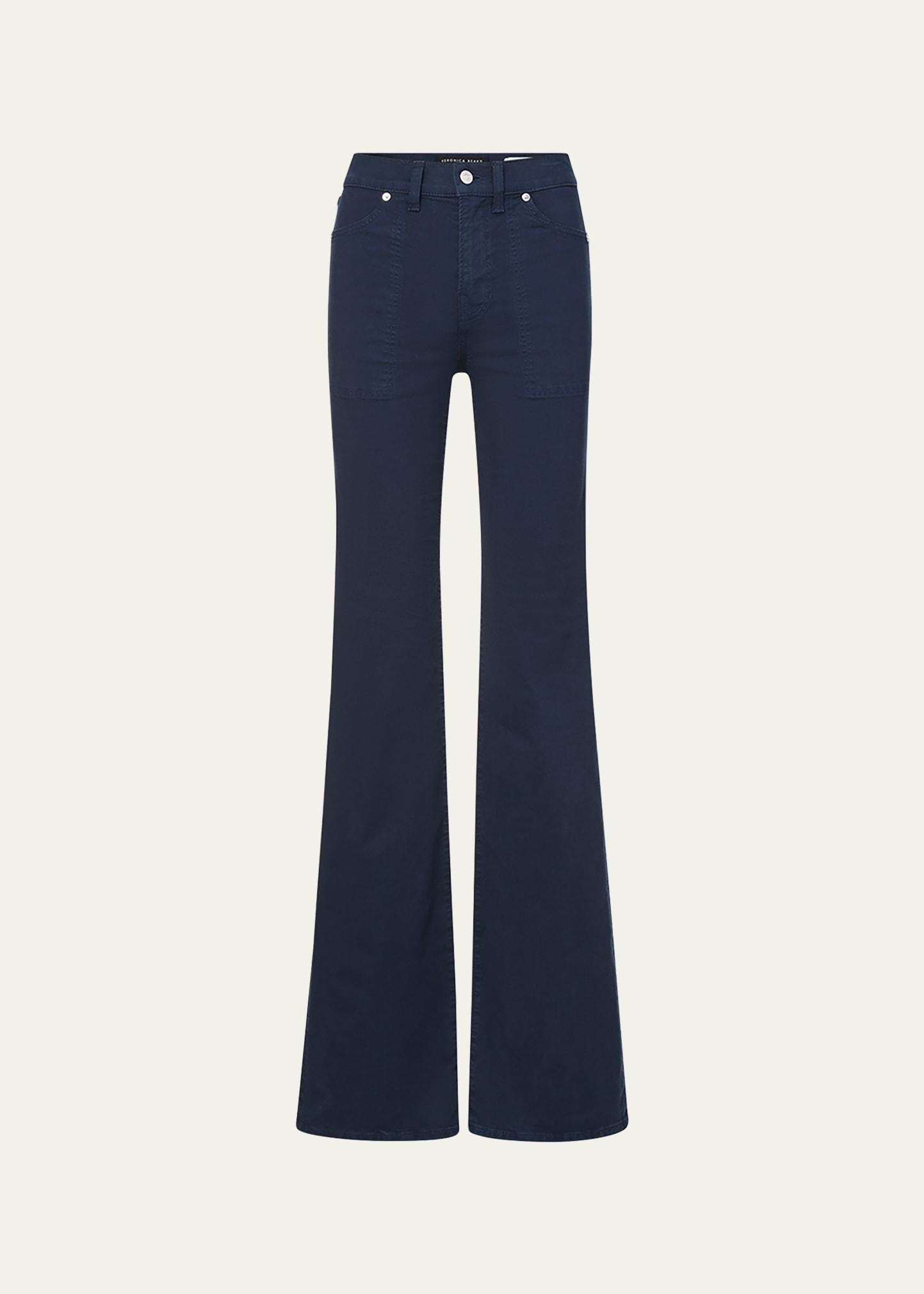 Veronica Beard Jeans Crosbie Wide-leg Patch Pocket Jeans In Navy