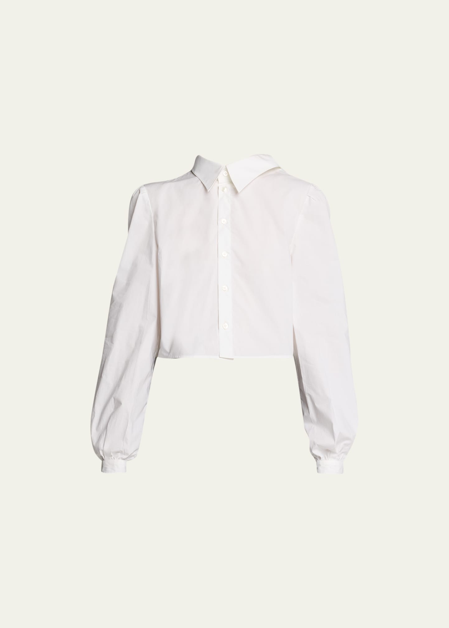 Mm6 Maison Margiela Long-sleeve Split Cropped Shirt In White