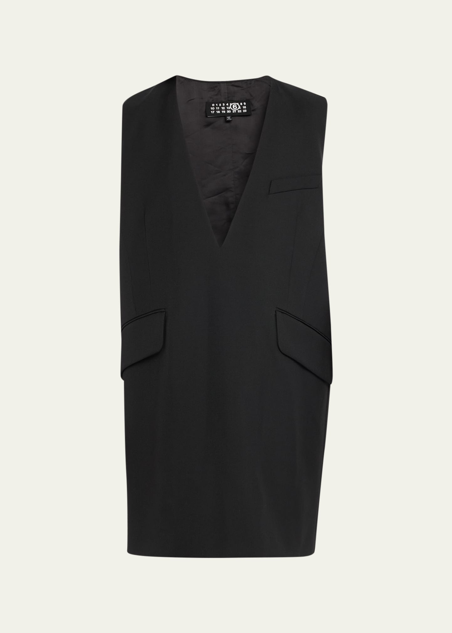 Mm6 Maison Margiela V-neck Mini Blazer Shift Dress In Black