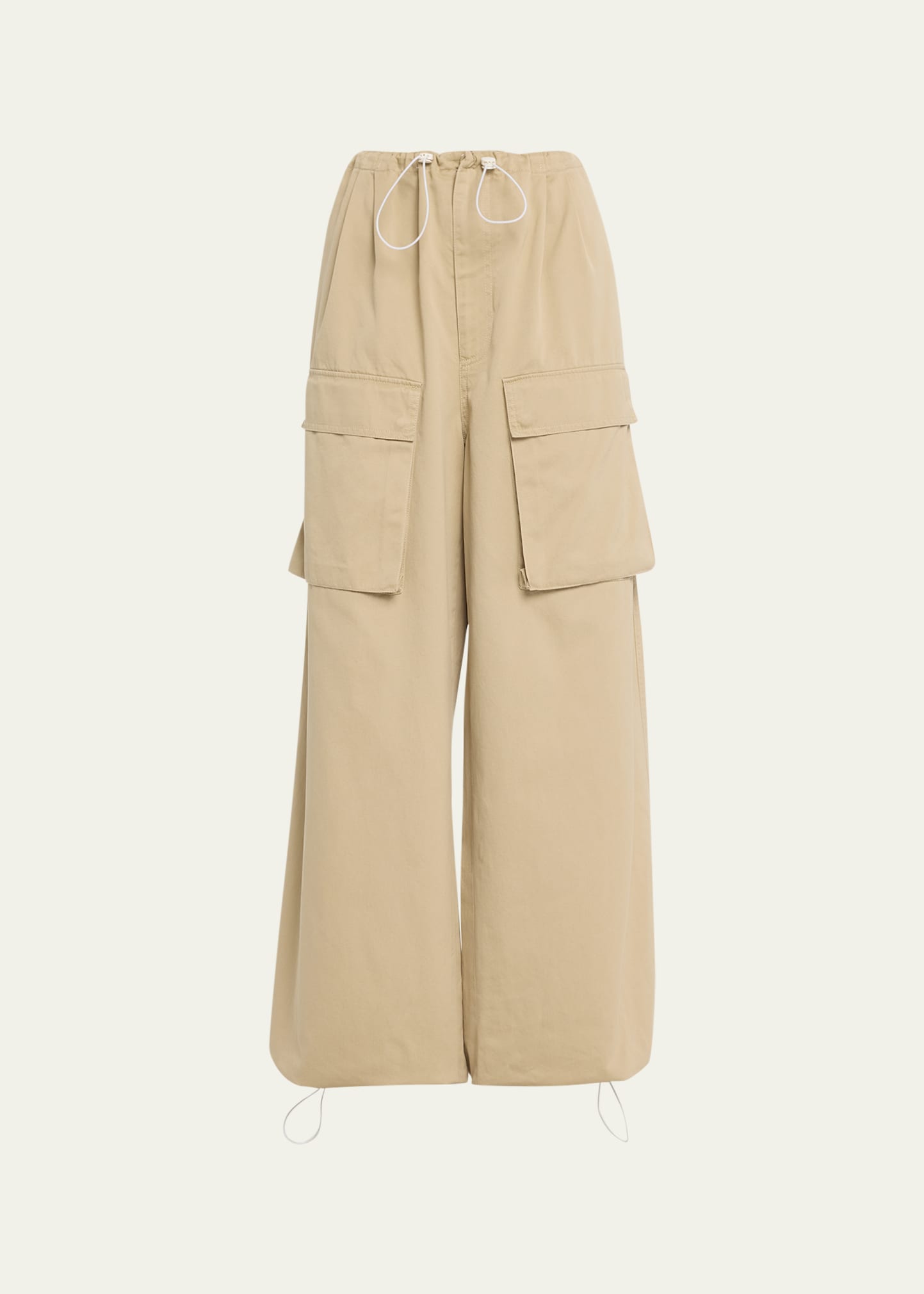 Mm6 Maison Margiela Utility Cargo Pants Drawstring Waist In Beige
