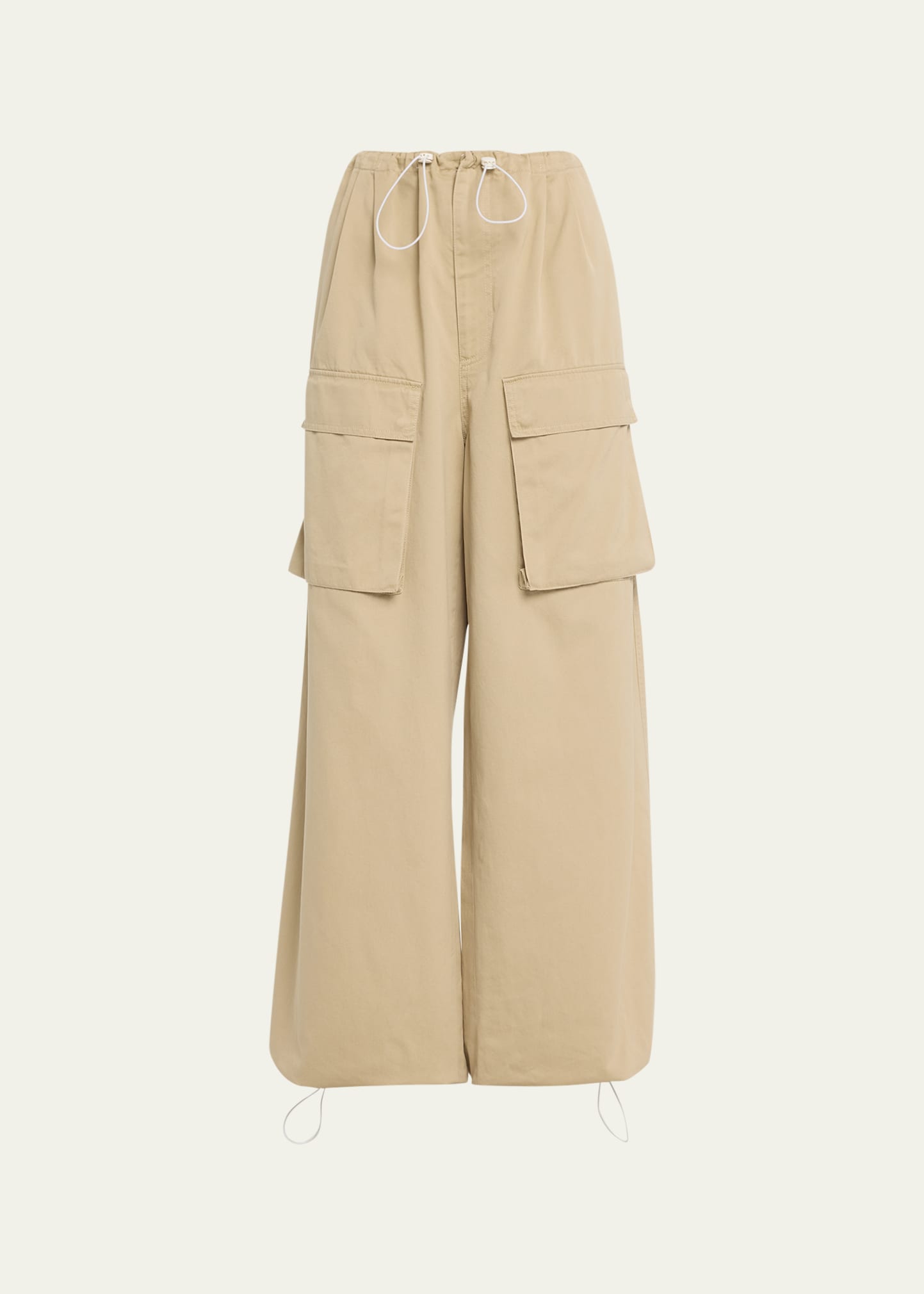 Shop Mm6 Maison Margiela Drawstring Cargo Pants In Beige