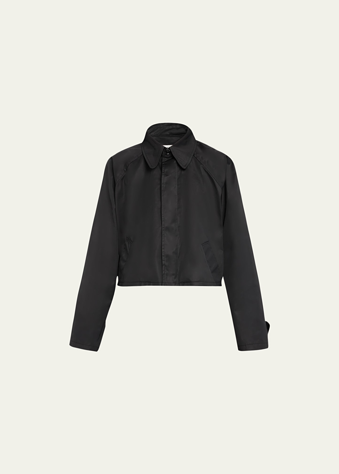 Shop Mm6 Maison Margiela Cropped Sports Jacket In Black