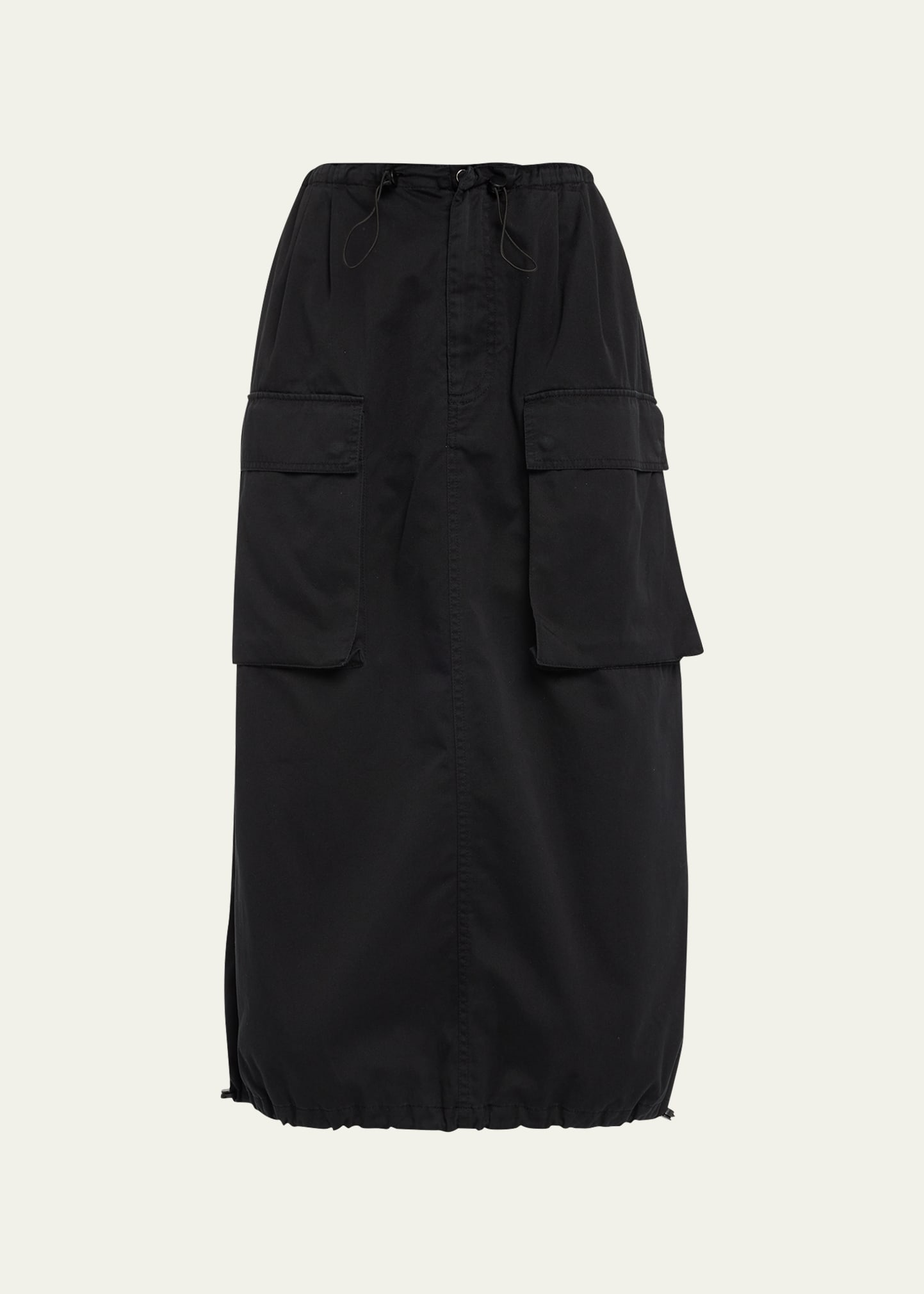 Shop Mm6 Maison Margiela Drawstring Cargo Midi Skirt In Black