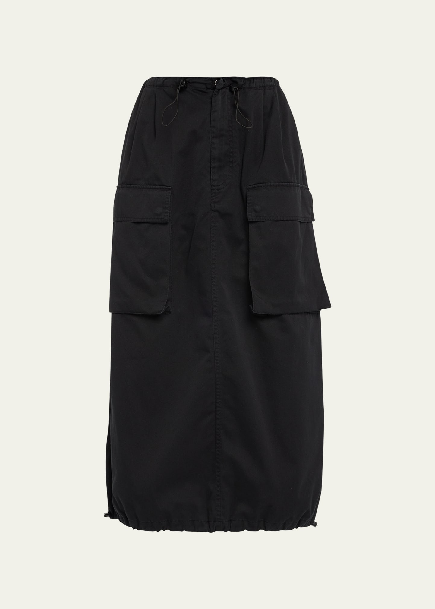 Mm6 Maison Margiela Drawstring Cargo Midi Skirt In Black