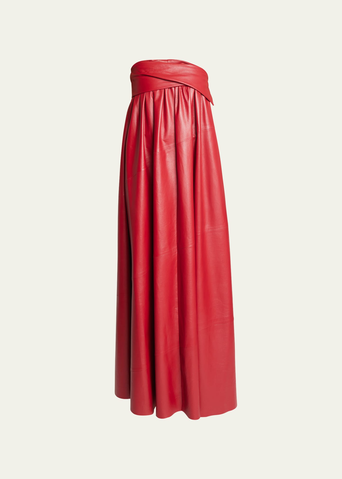 PROENZA SCHOULER NAPPA LEATHER EMPIRE-WAIST STRAPLESS GOWN