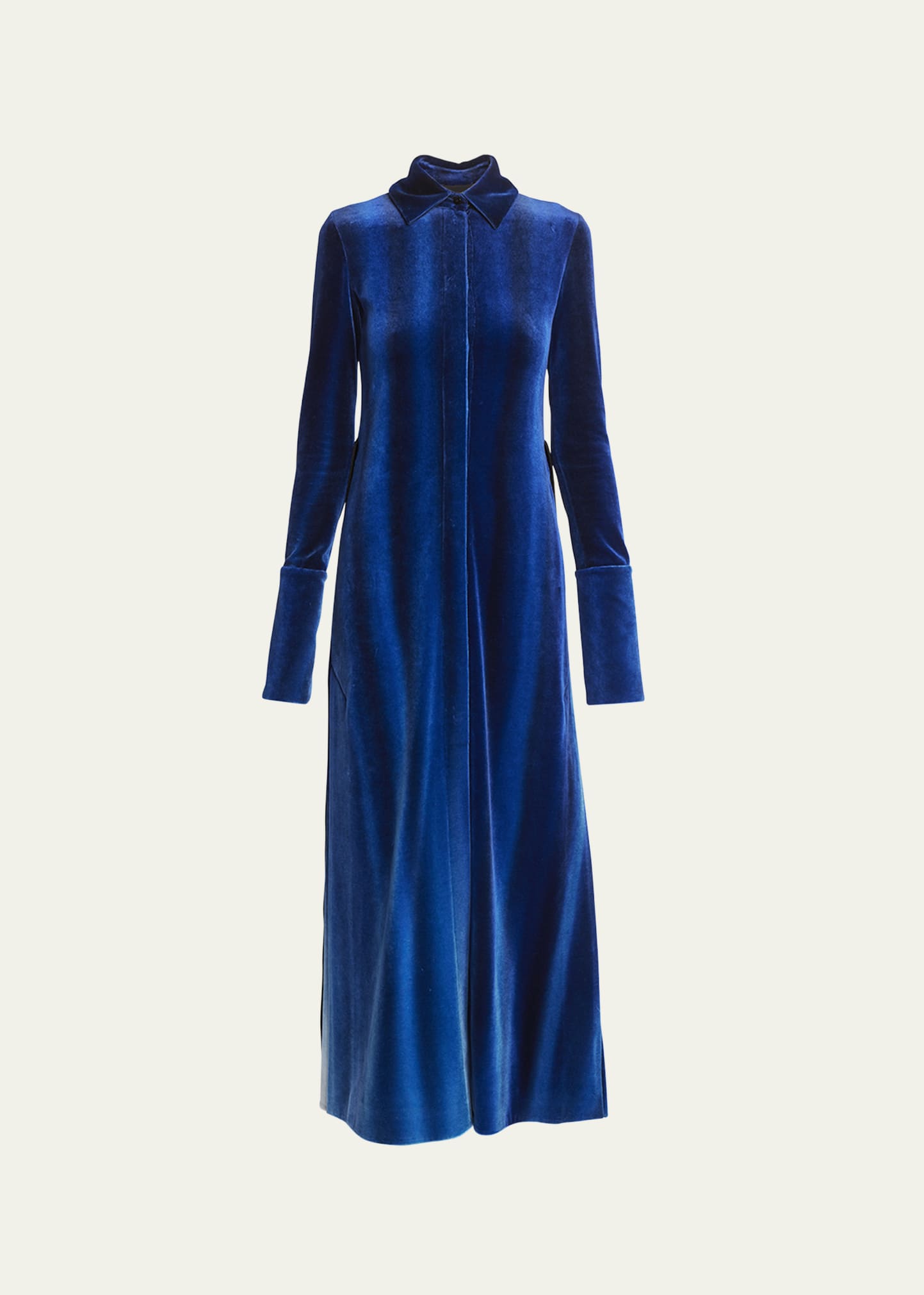 Proenza Schouler Ice-dyed Velvet Shirtdress In Cobalt