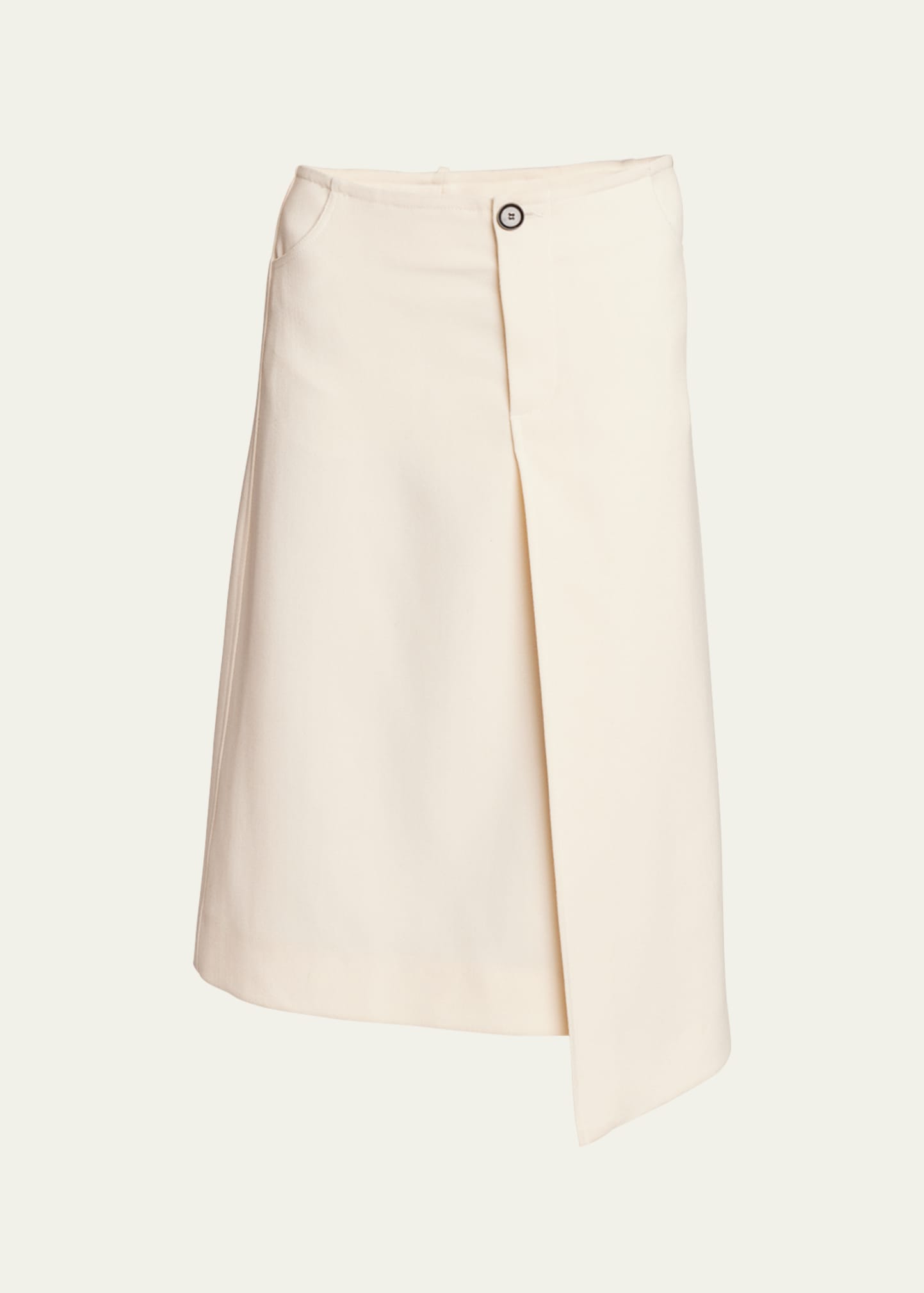 Proenza Schouler Wool Twill Asymmetric Skirt In Bone