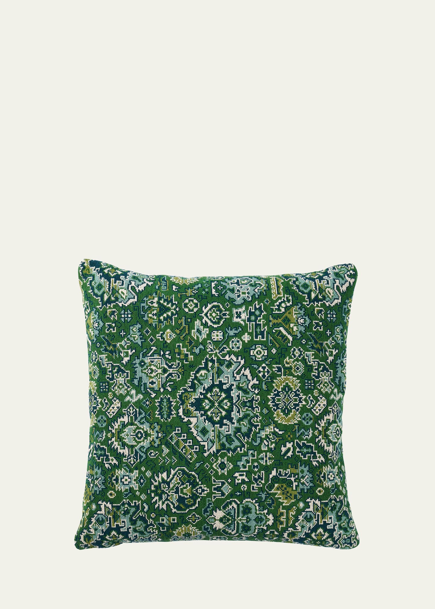 Schumacher Pallay Epingle Decorative Pillow In Emerald