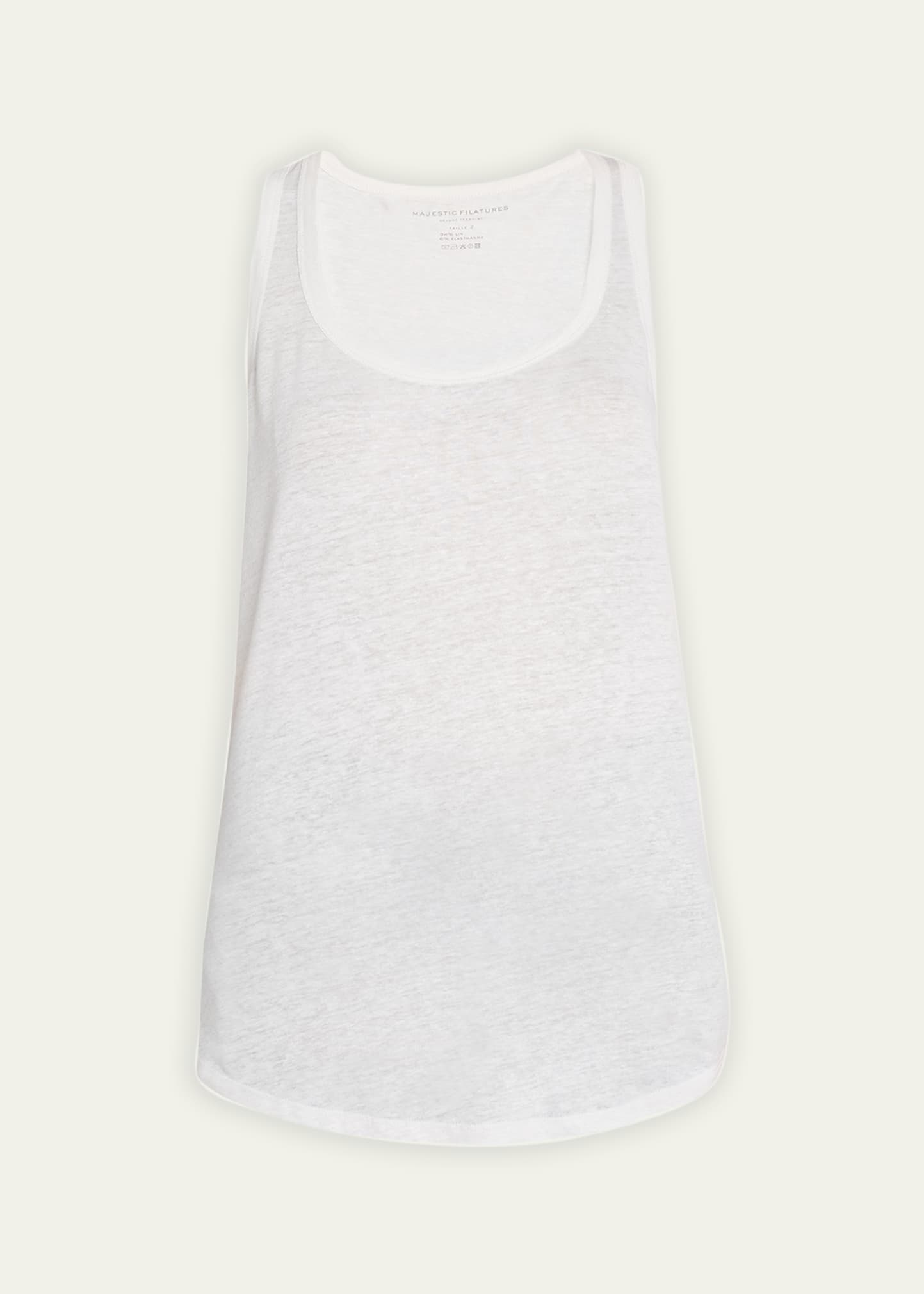 Majestic Linen Tank Top In 001 Blanc