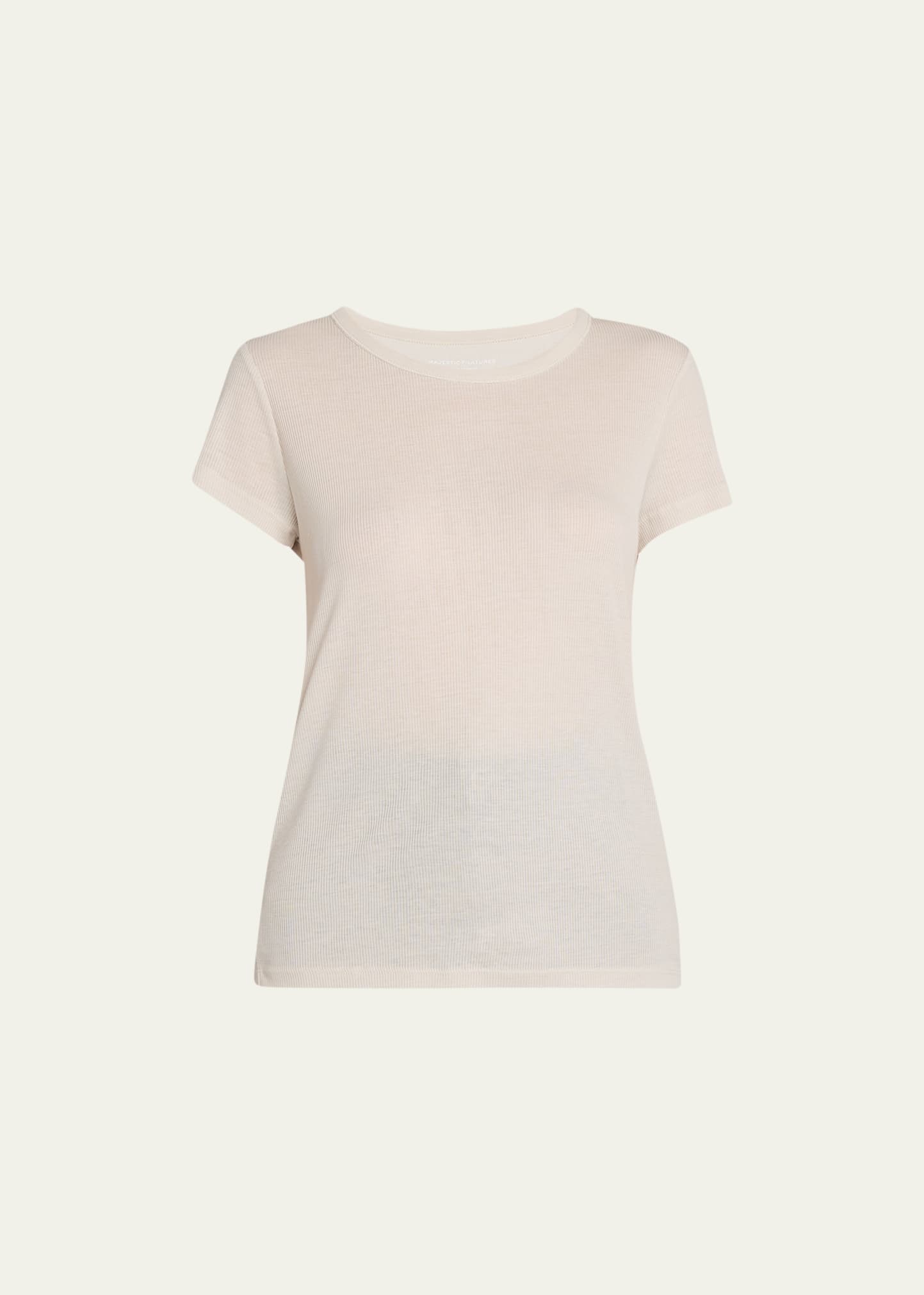 Majestic Ribbed Baby Tee In 160 Grege