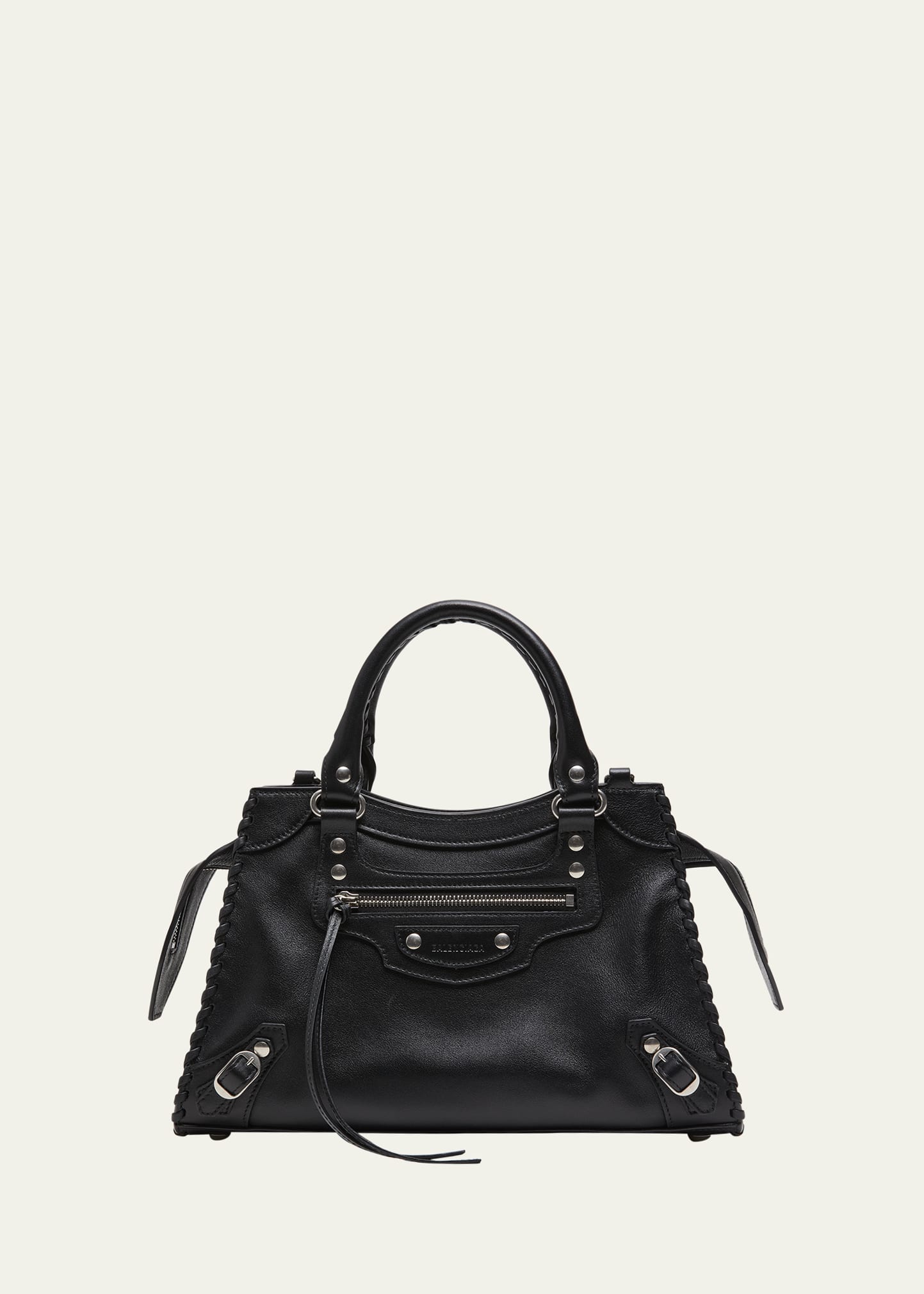 Shop Balenciaga Neo Classic City Small Leather Top-handle Bag In 1000 Black