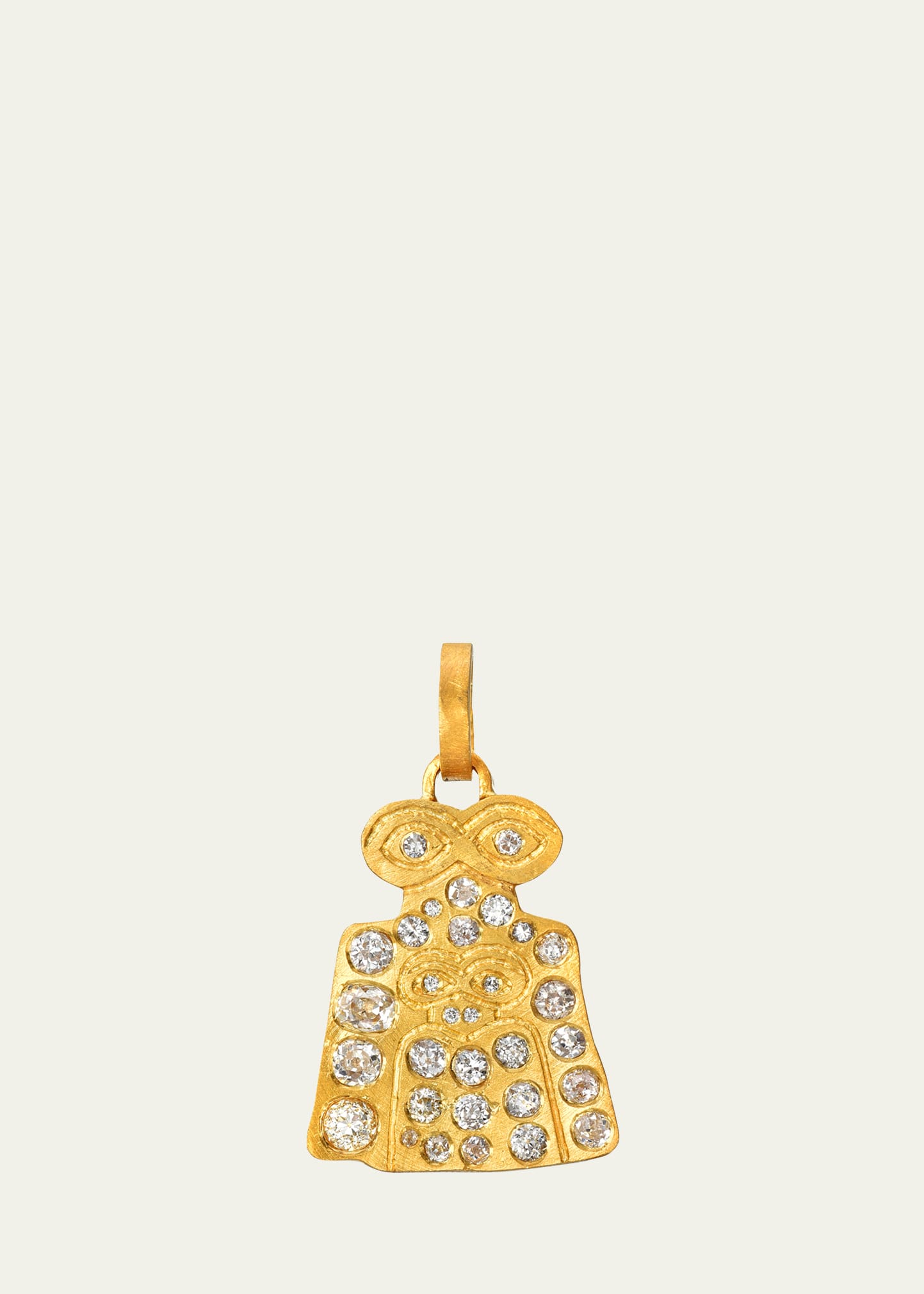 18K Gold Eye Idol Child Charm with Diamonds