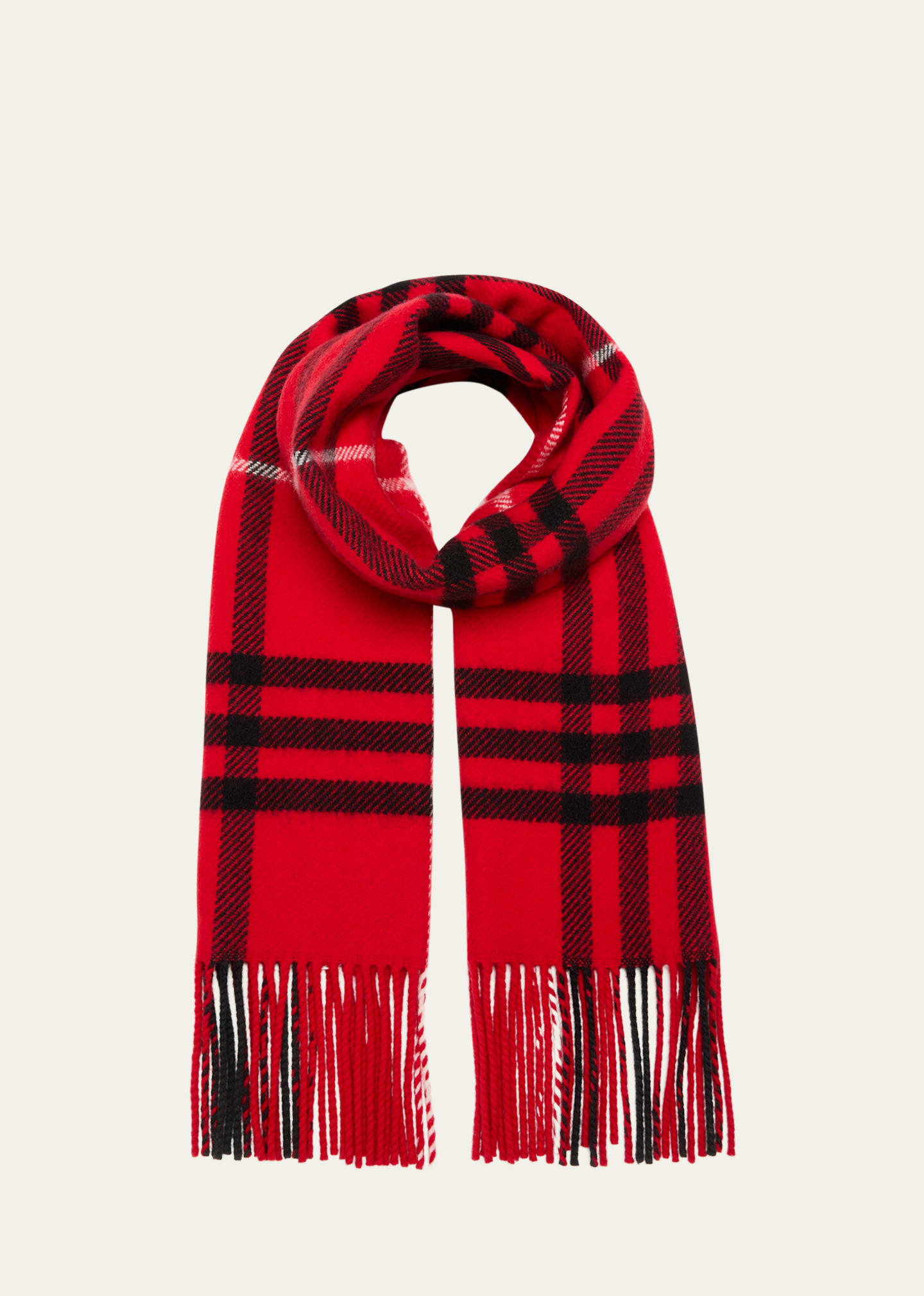 Burberry Wool And Cashmere Check Scarf In Pillar