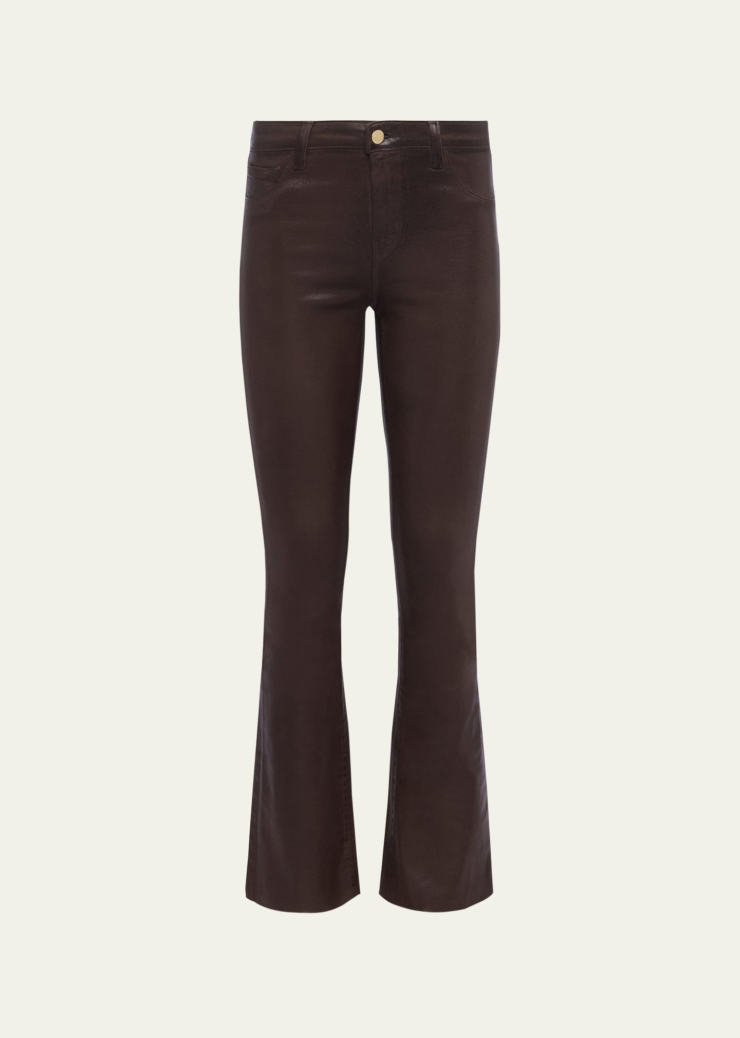 L Agence Ruth High Rise Straight Raw Hem Jeans In Espresso C