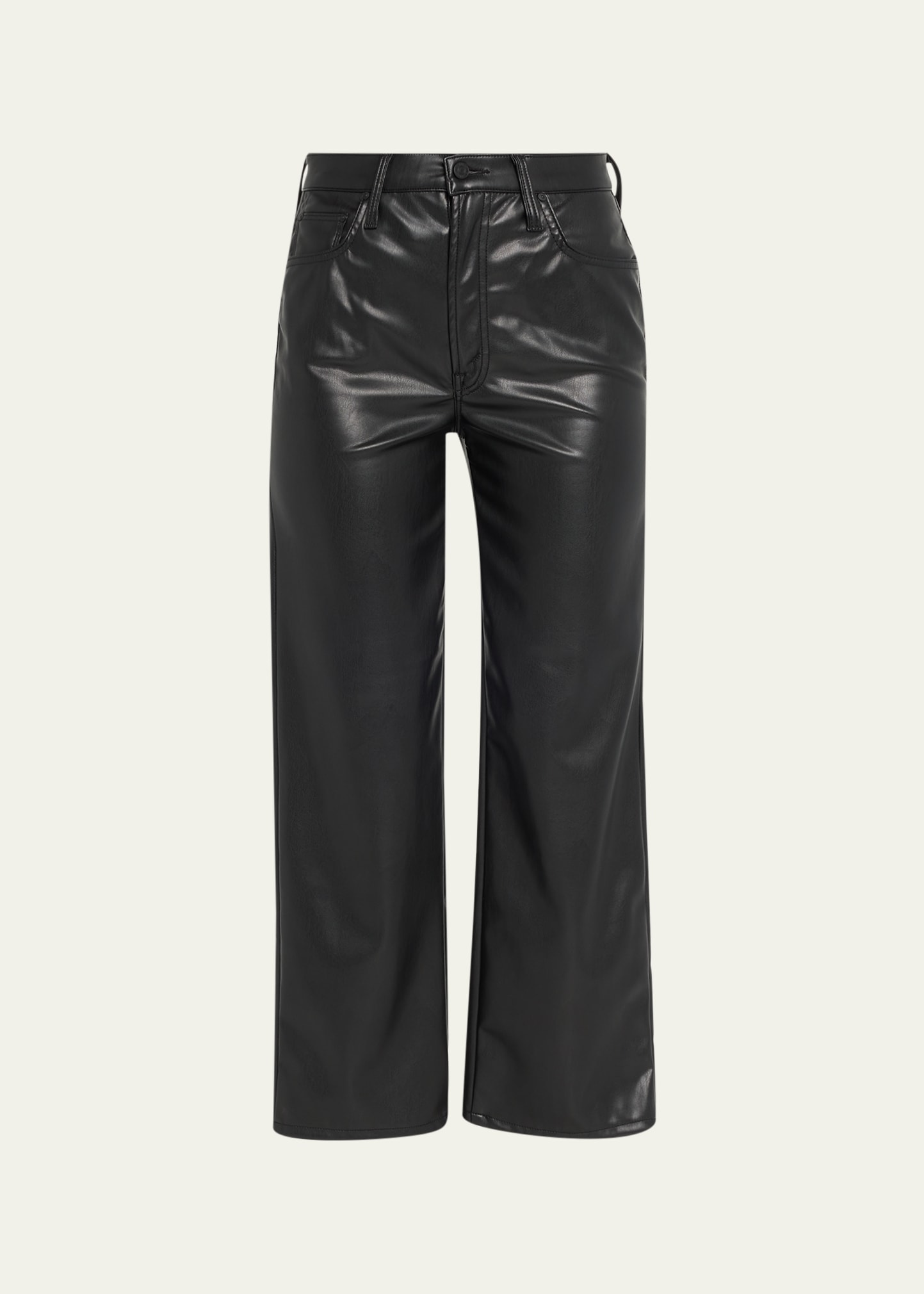 MOTHER THE RAMBLER ZIP ANKLE FAUX-LEATHER PANTS