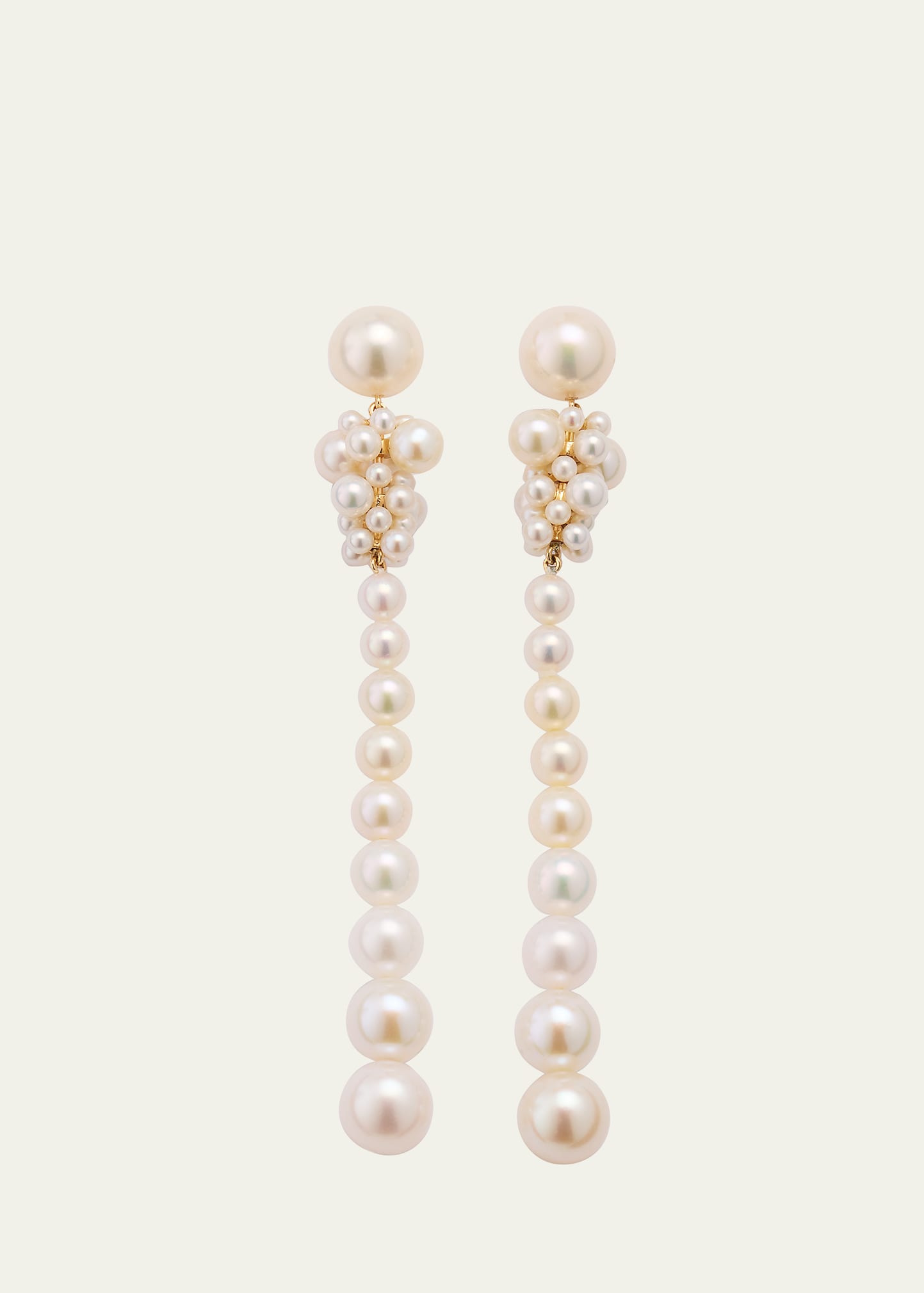 Sophie Bille Brahe 14k Recycled Gold Colona Earrings With Freshwater Pearls In Yg