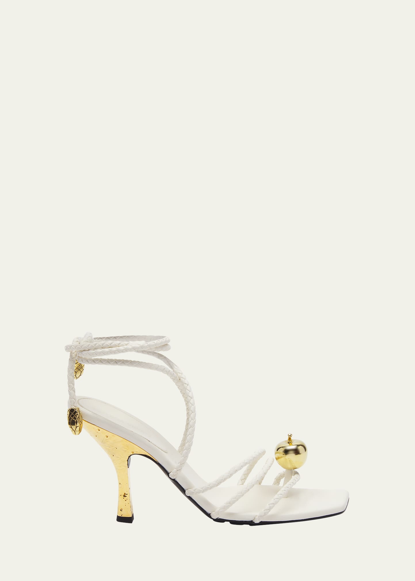 BOTTEGA VENETA ADAM STRAPPY APPLE ANKLE-WRAP SANDALS