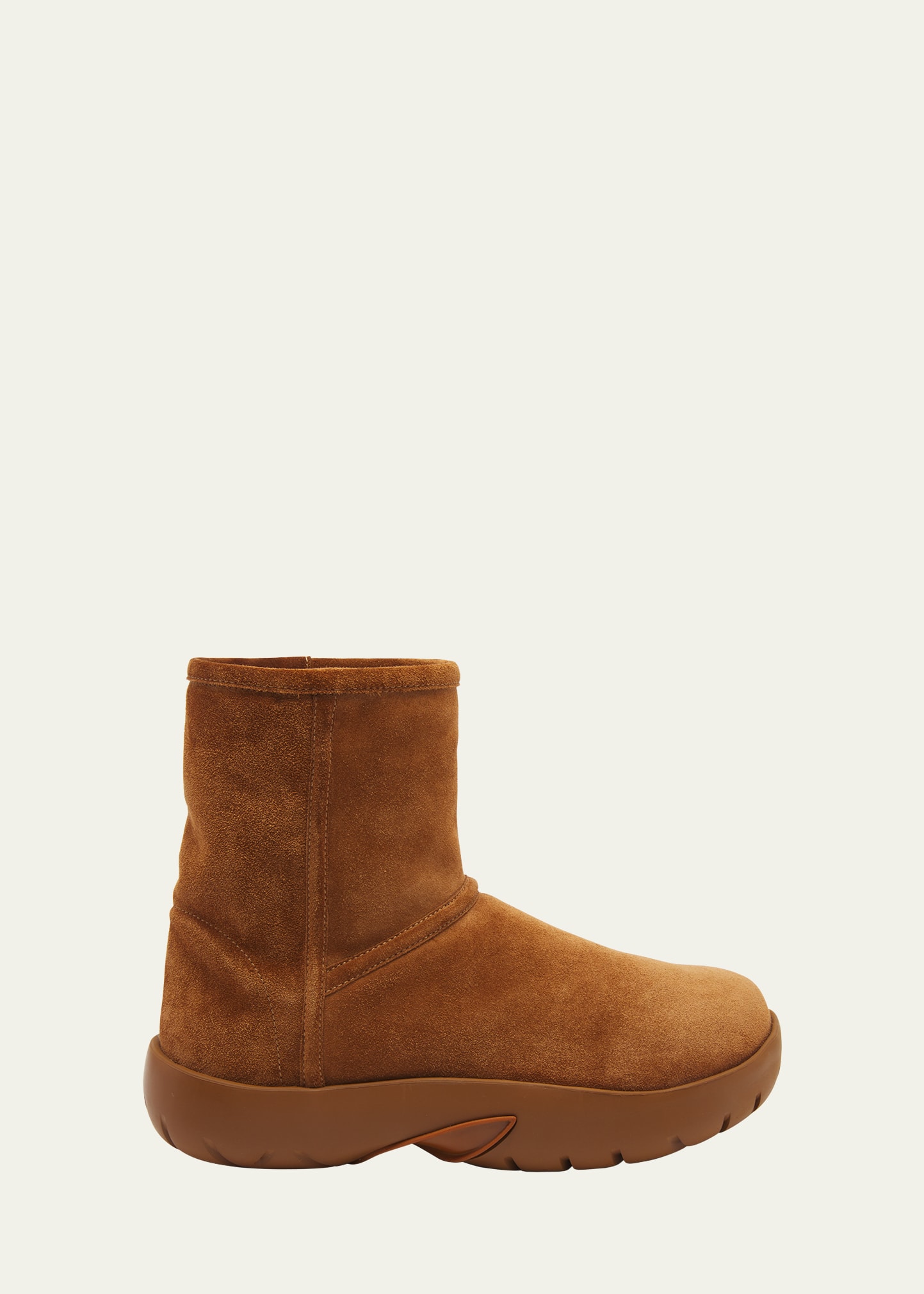 Shop Bottega Veneta Snap Suede Chunky Ankle Boots In 7665 Caramel