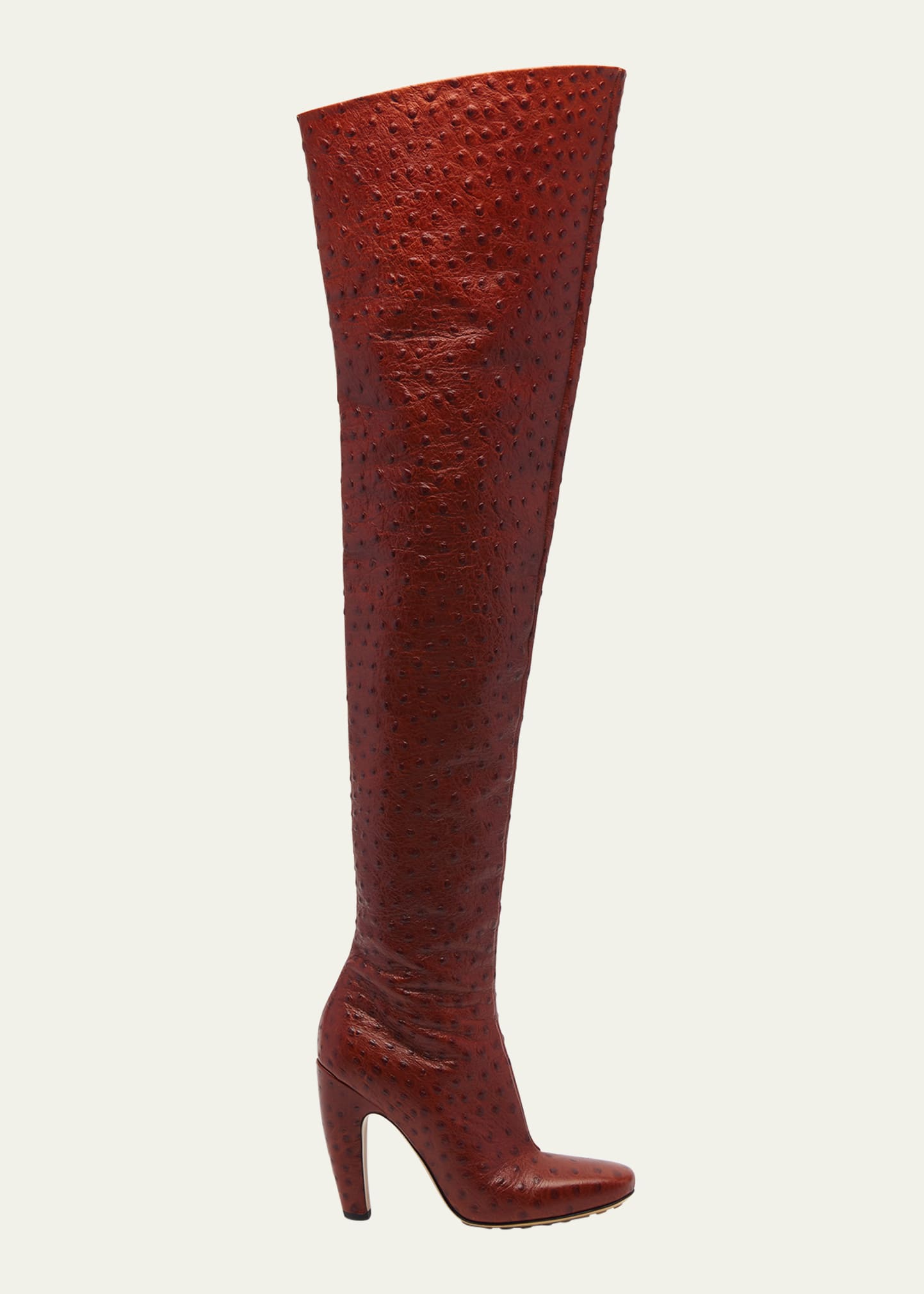 Bottega Veneta Canalazzo Leather Over-the-knee Boots In Orange