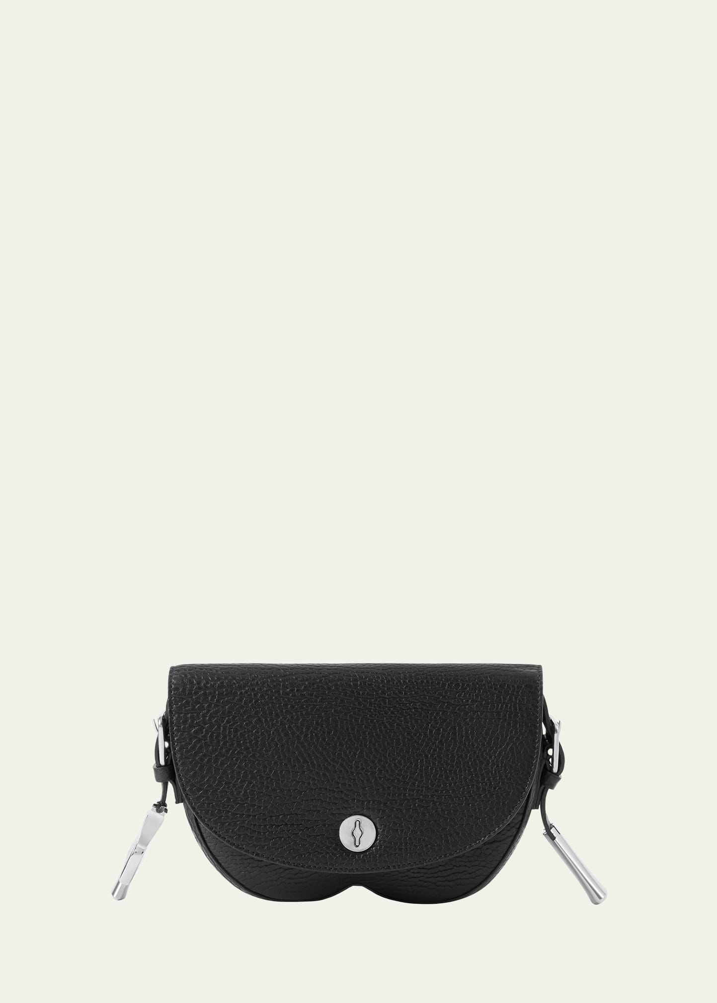 Shop Burberry Chess Small Flap Leather Satchel Bag In Black