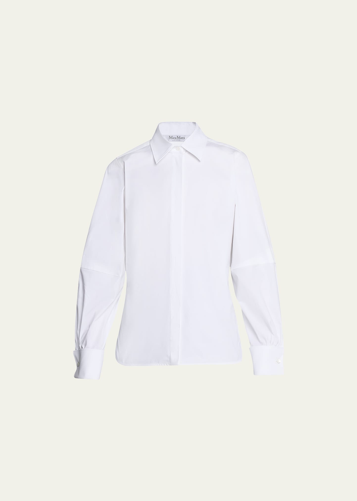 Max Mara Pagina Cotton Button-front Shirt In White