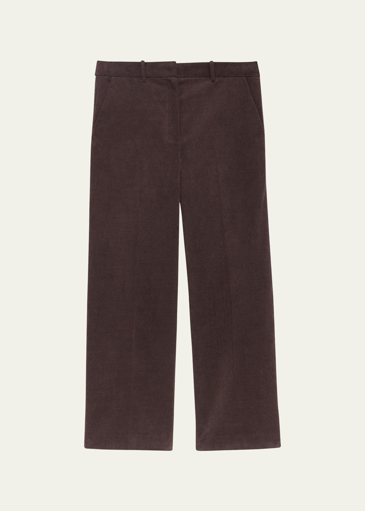 THEORY CROPPED STRAIGHT-LEG CORDUROY PANTS