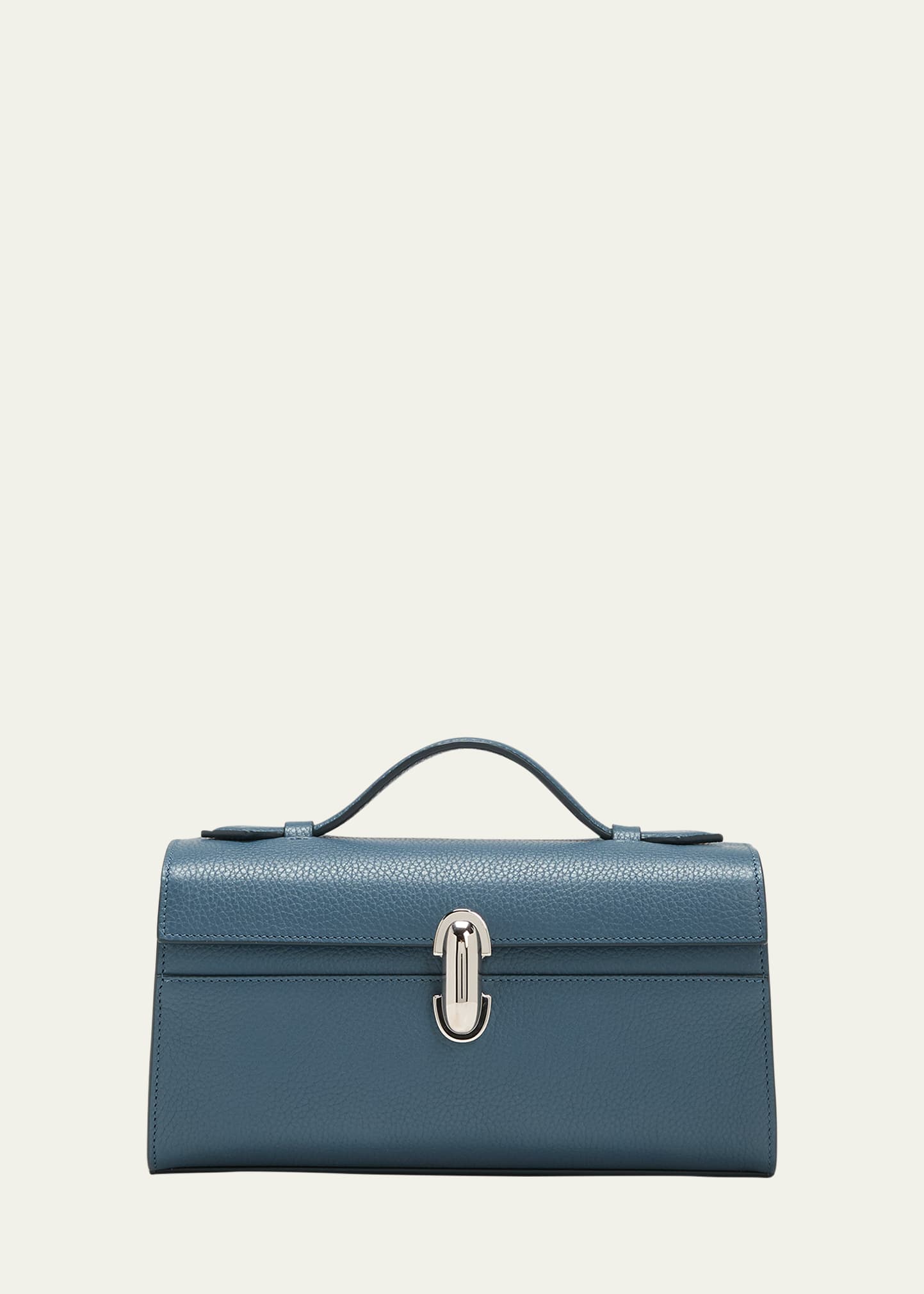 SAVETTE THE SYMMETRY POCHETTE LEATHER TOP-HANDLE BAG 