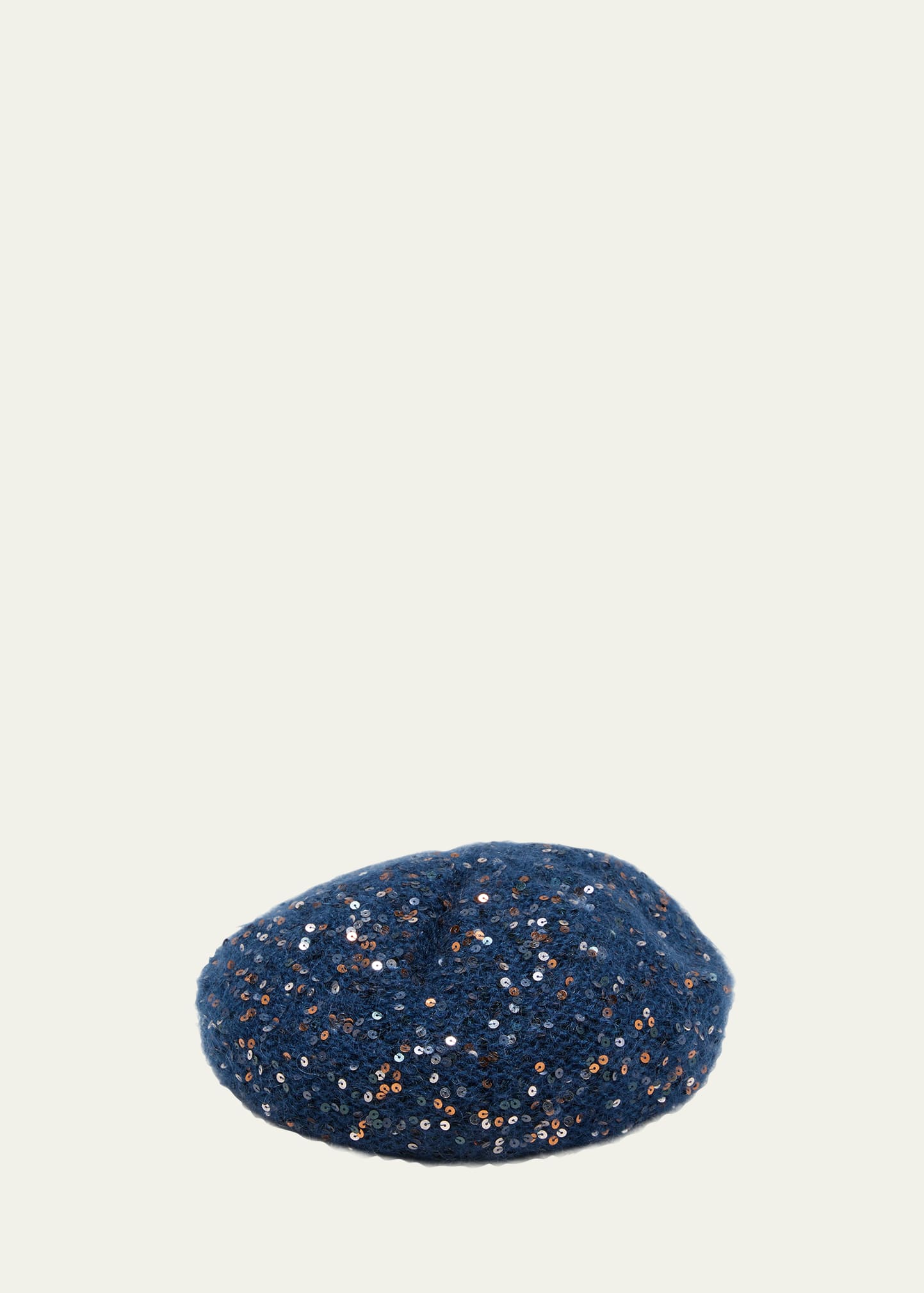 Inverni All-over Sequin Knit Beanie In 7312 Blue