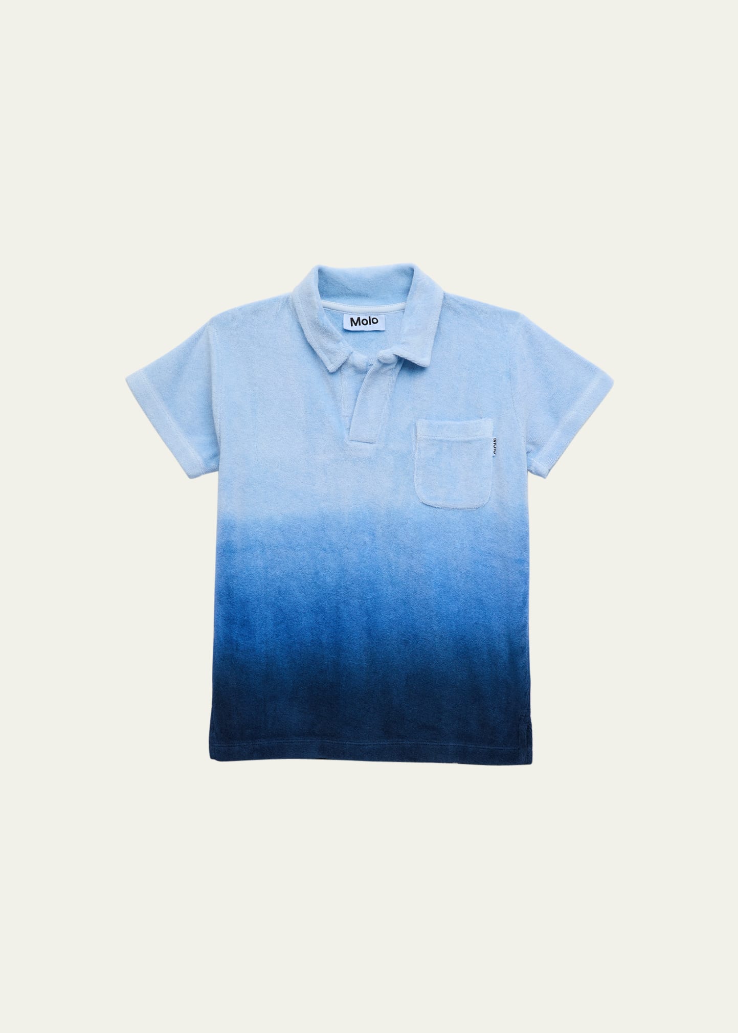 Molo Kids' Boy's Randel Ombre Polo Shirt In Reef Blue
