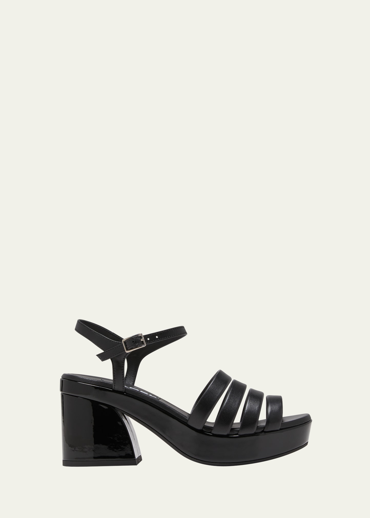 Carel Baignade Leather Ankle-strap Platform Sandals In Noir