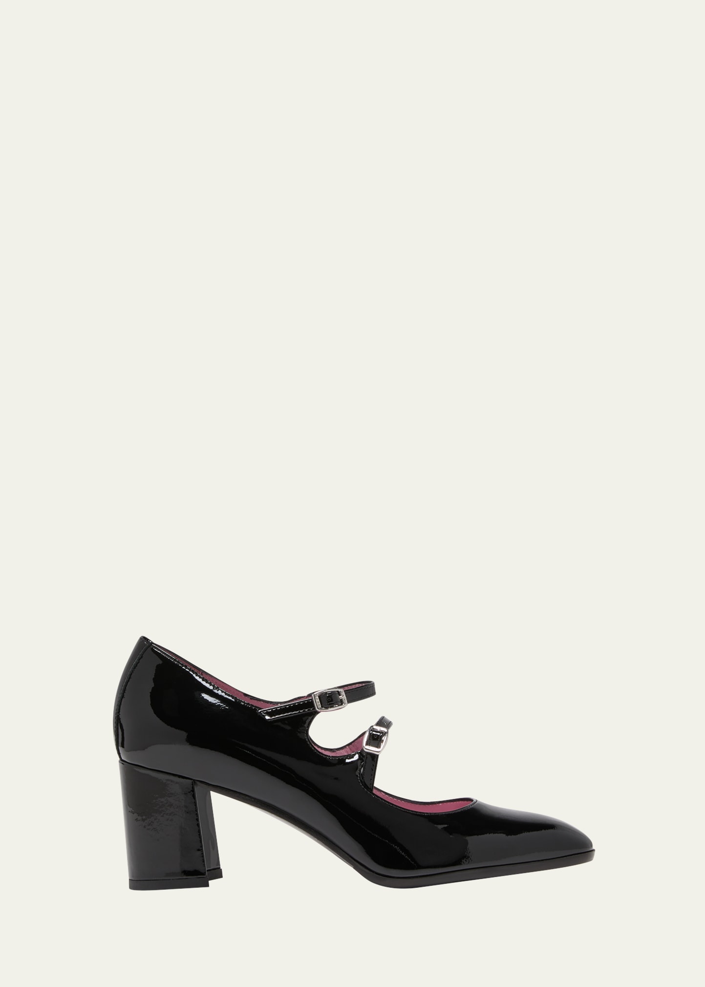 Carel Alice Patent Mary Jane Duo Pumps In Vernis Noir
