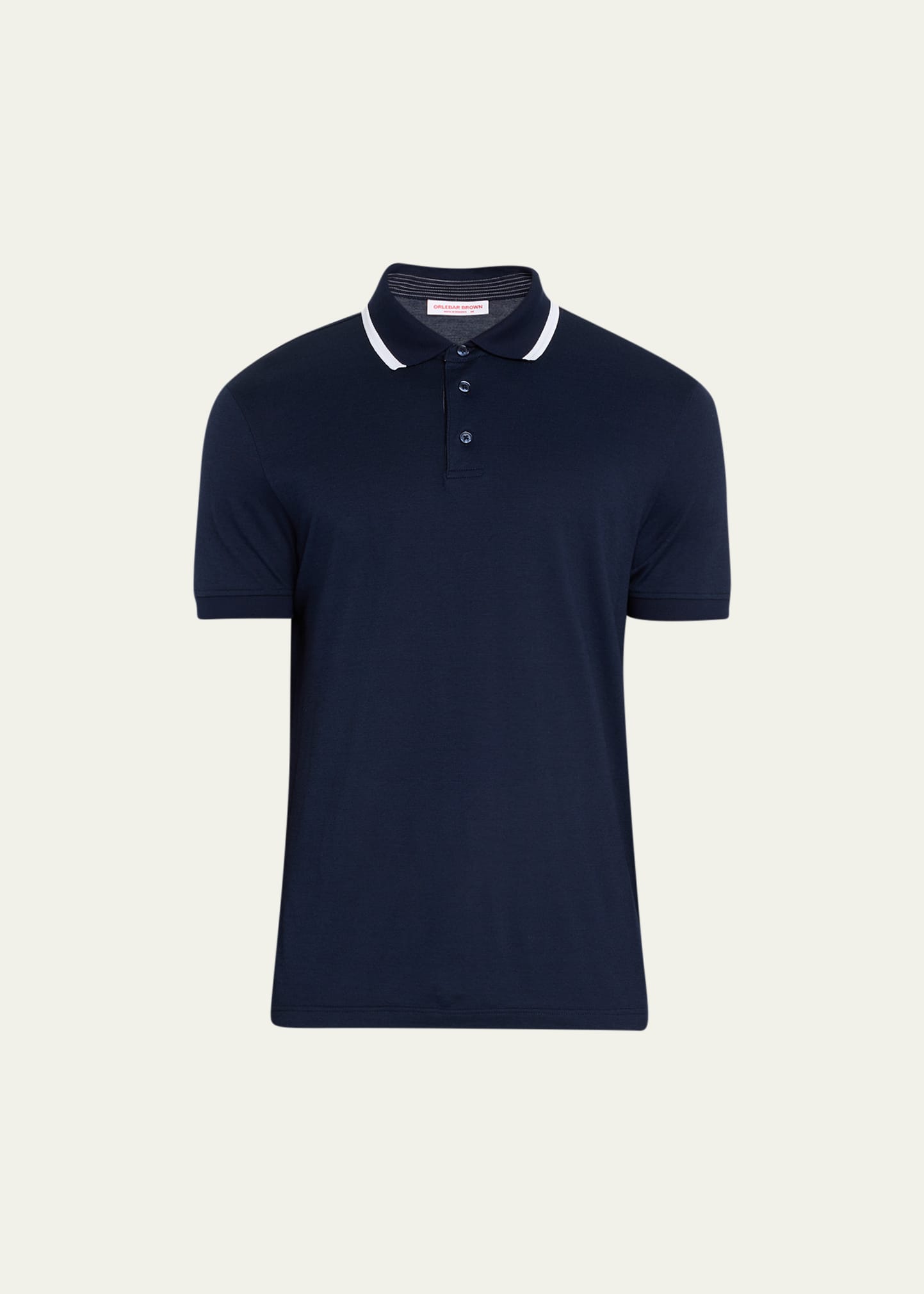 Shop Orlebar Brown Men's Dominic Tipped-collar Polo Shirt In Night Iris