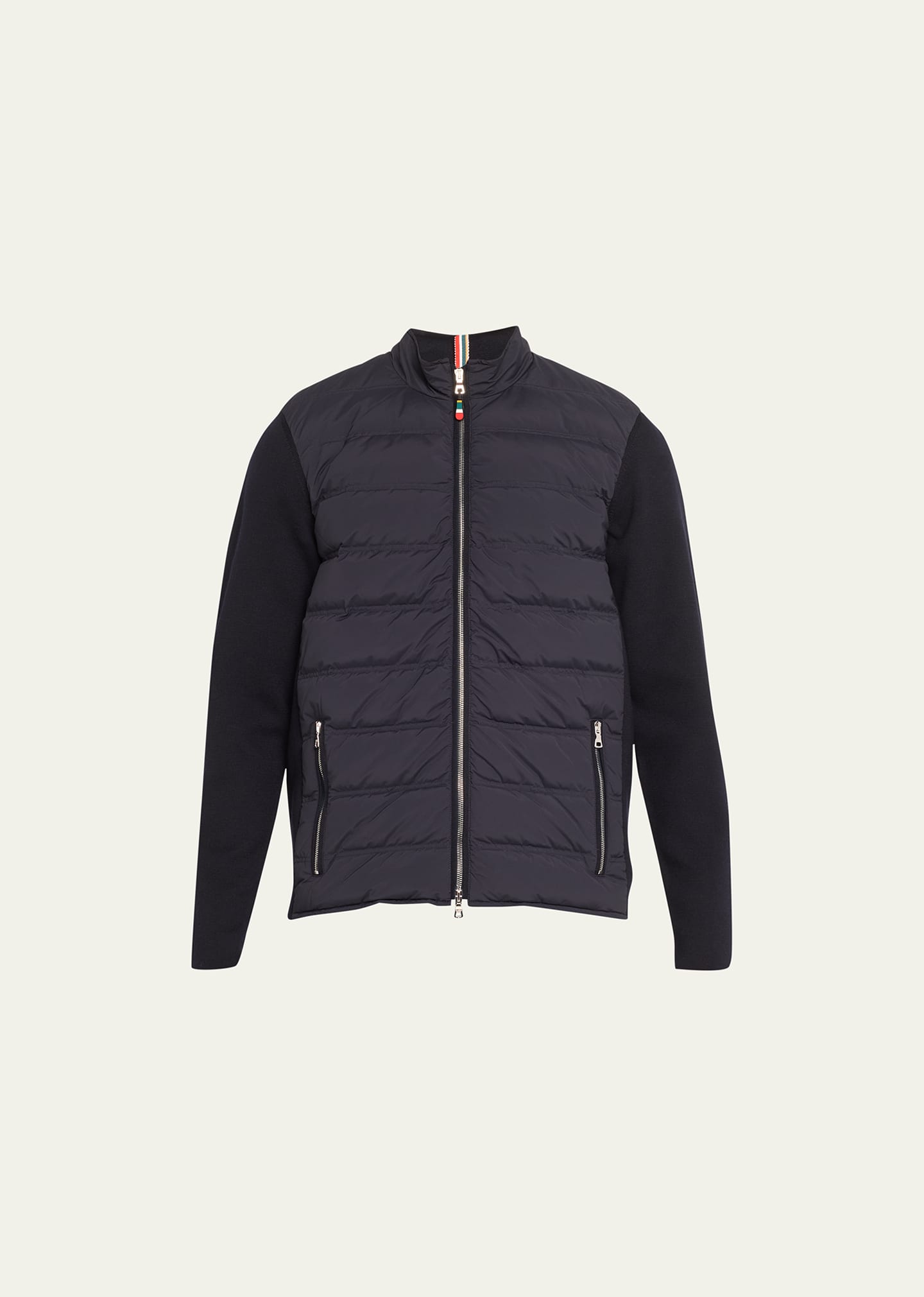 Orlebar Brown Mens Wallace High-neck Wool-down Jacket Night Iris Xl In Night Iris