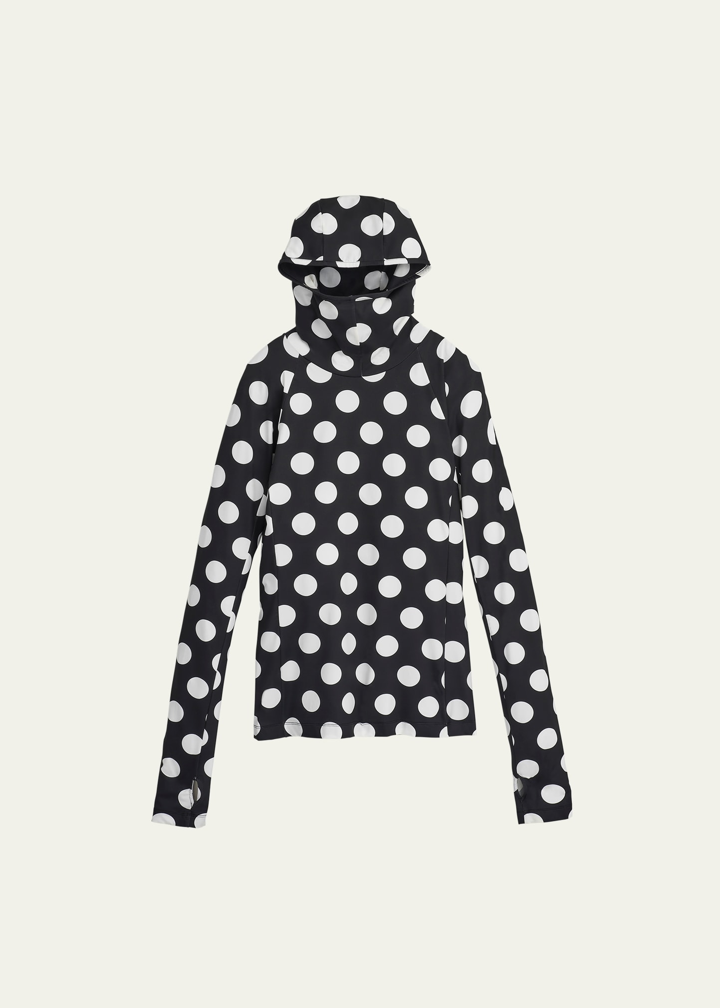 Shop Marc Jacobs Spots-print Hooded Long-sleeve Top In Black White