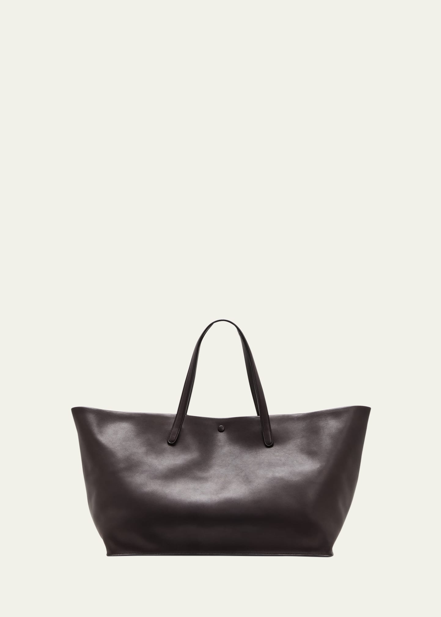 The Row Idaho Xl Tote Bag In Saddle Leather In Dbshg Dark Brown