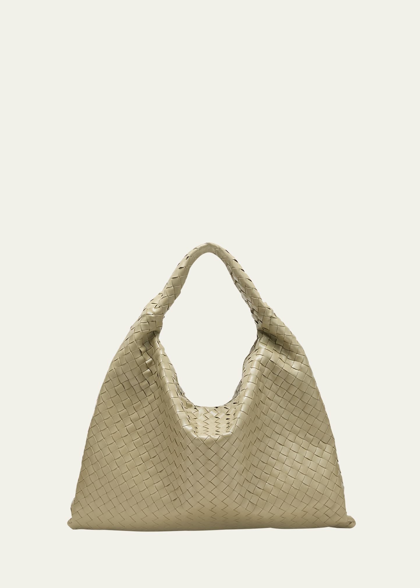 Shop Bottega Veneta Large Hop Bag In Travertine-muse