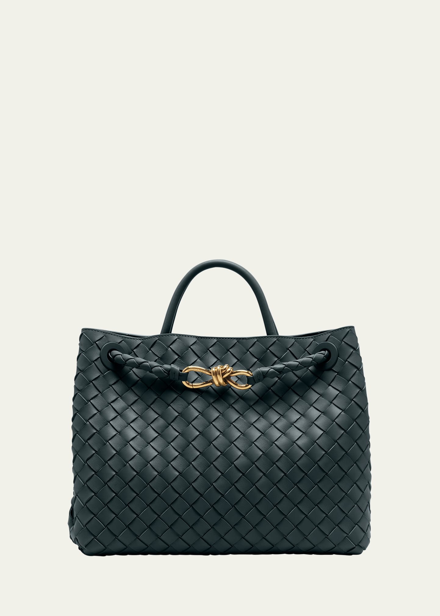 Bottega Veneta Medium Andiamo Slate in Lambskin Leather with Gold