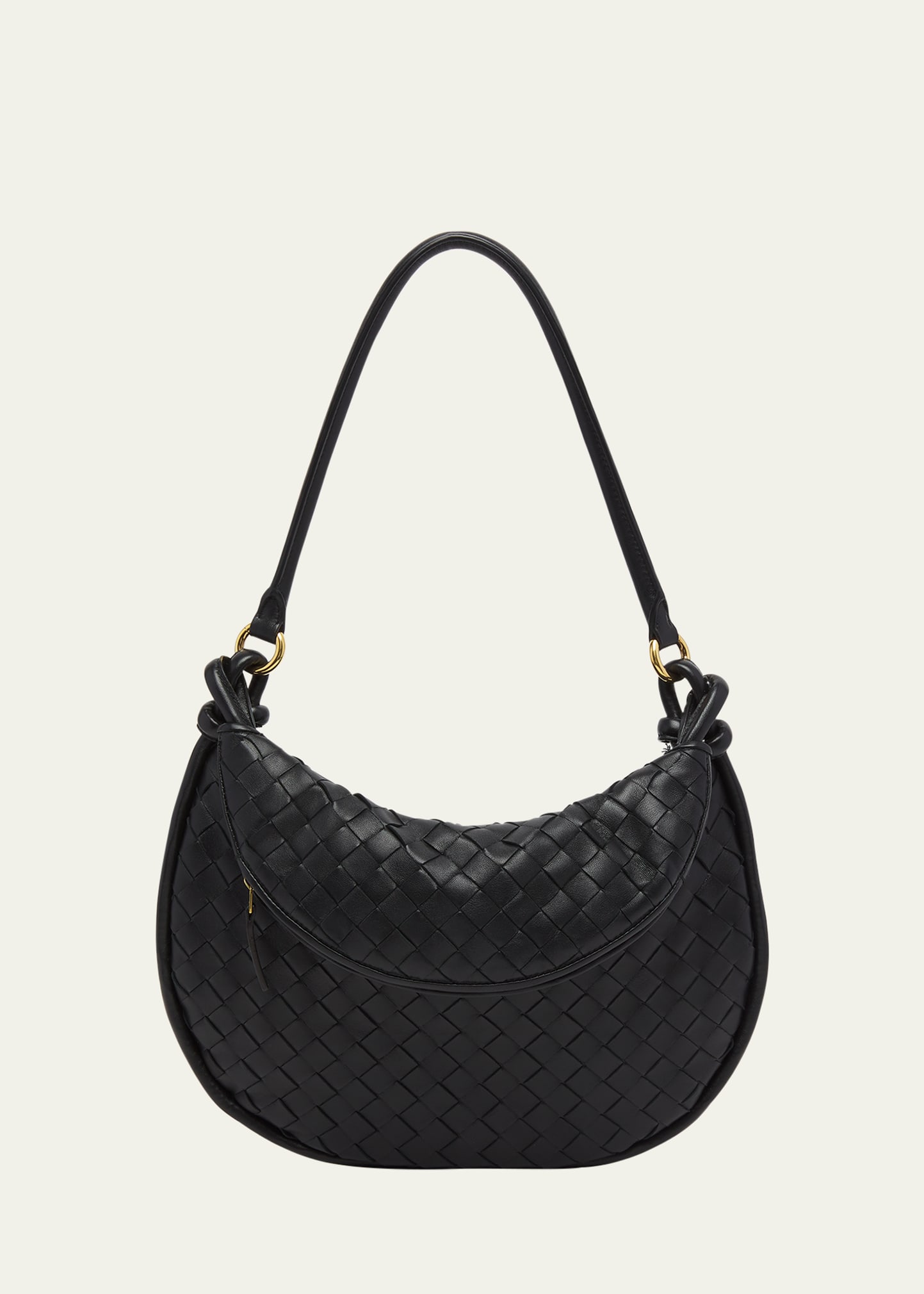 Bottega Veneta Medium Gemelli Bag In Black-m Brass